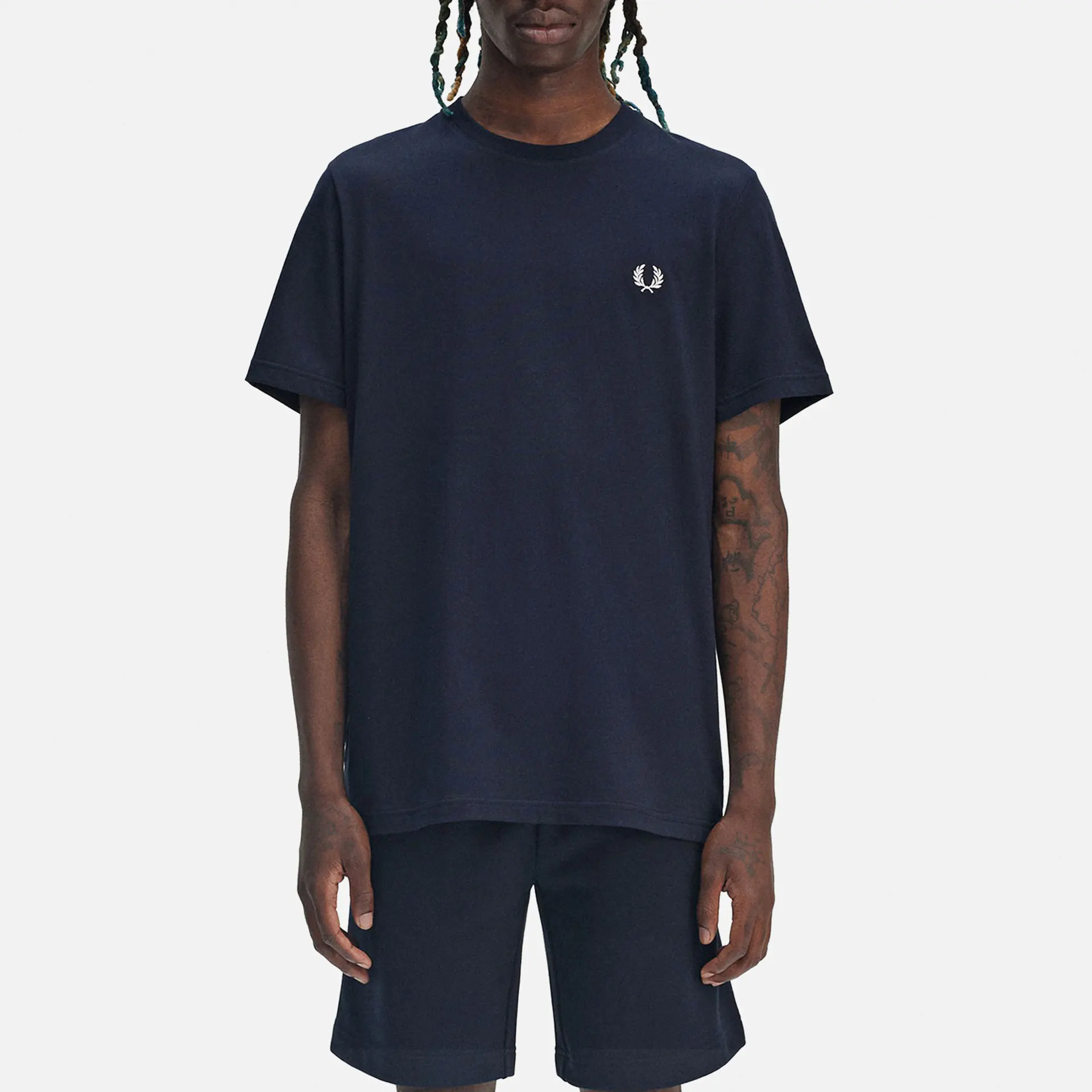 Fred Perry Rear Powder Laurel Graphic T-Shirt Navy