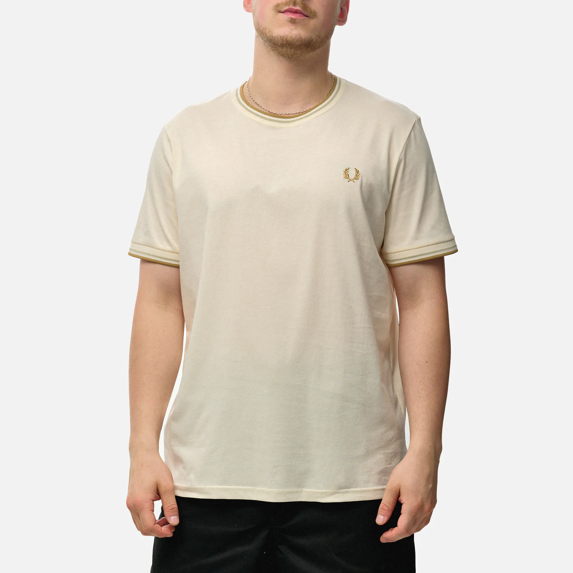 Fred Perry Twin Tipped T-Shirt Ecru/Oat/Warm Stone