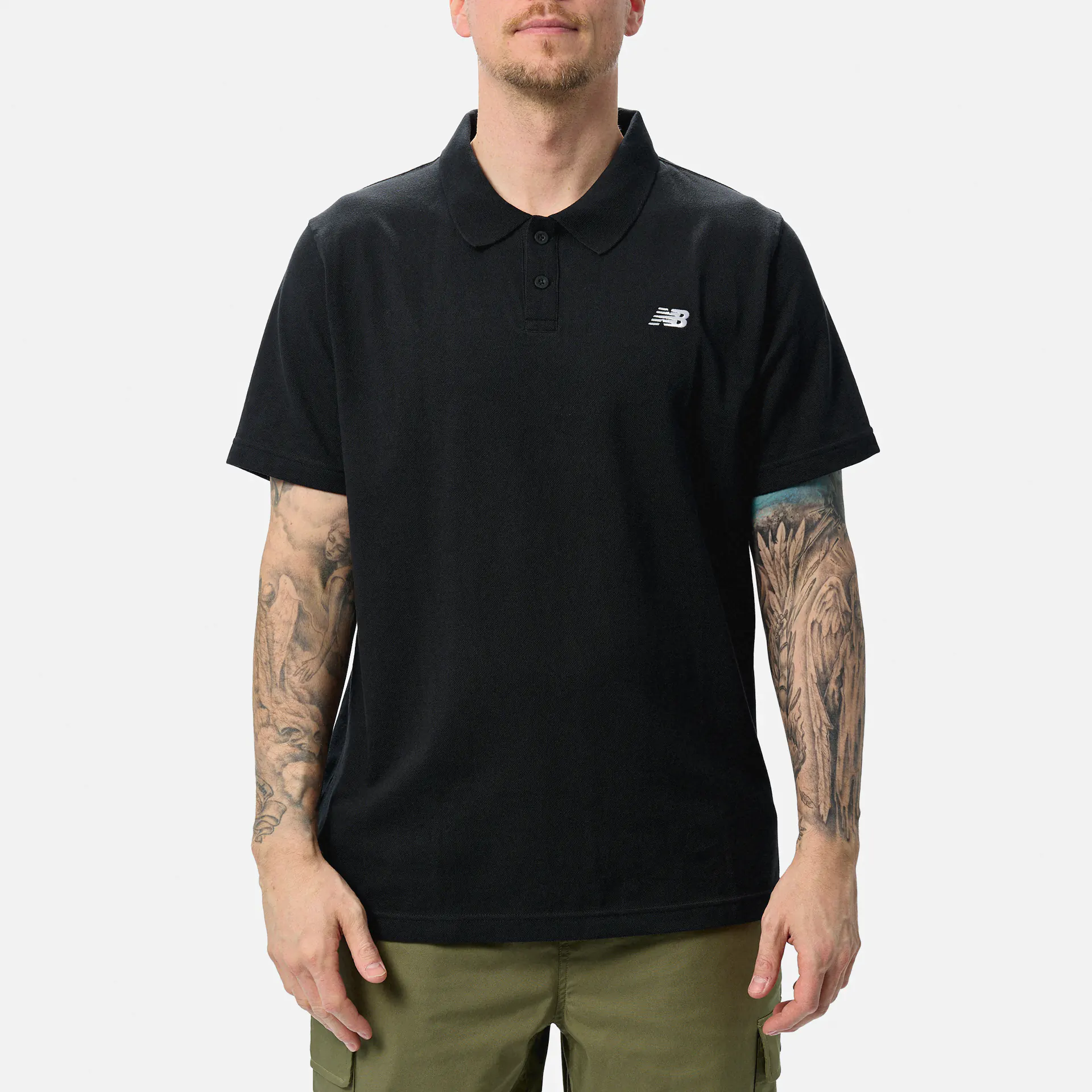 New Balance Cotton Pique Polo Shirt Black