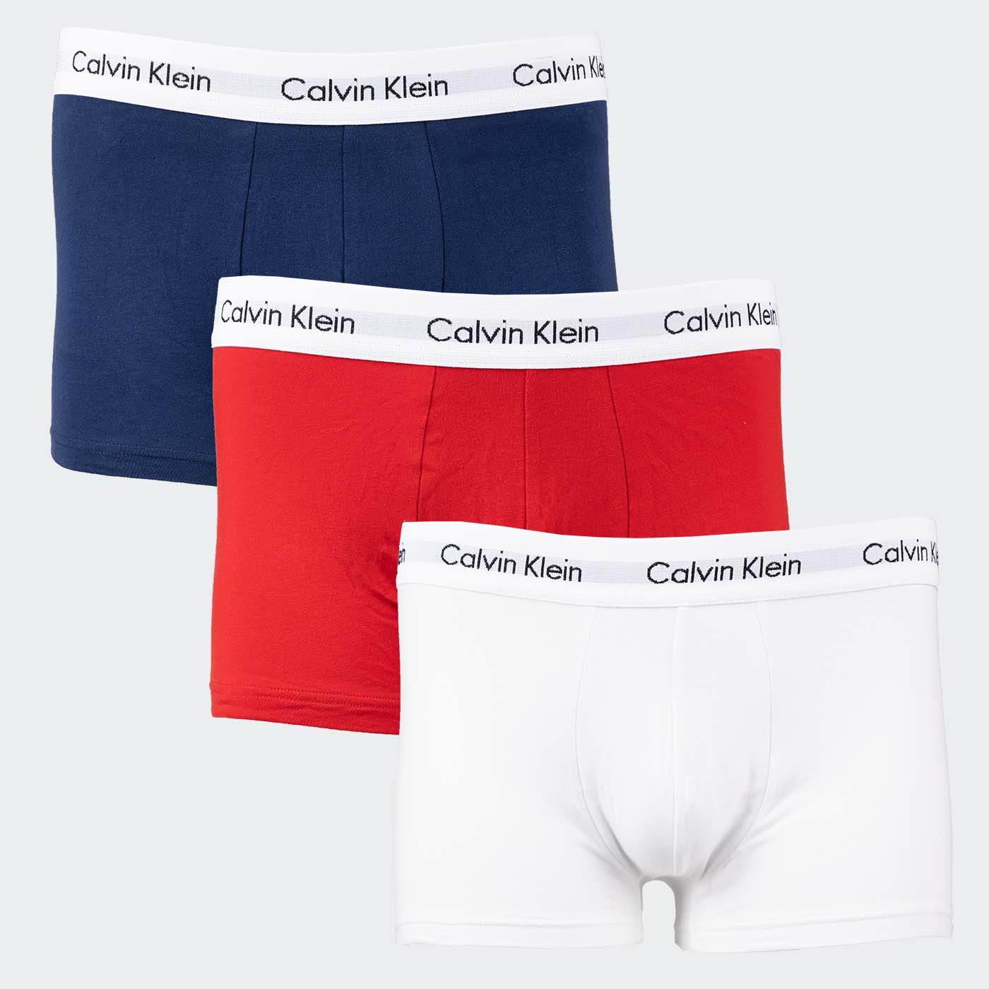 Calvin Klein 3P Low Rise Trunk White / Red / Blue