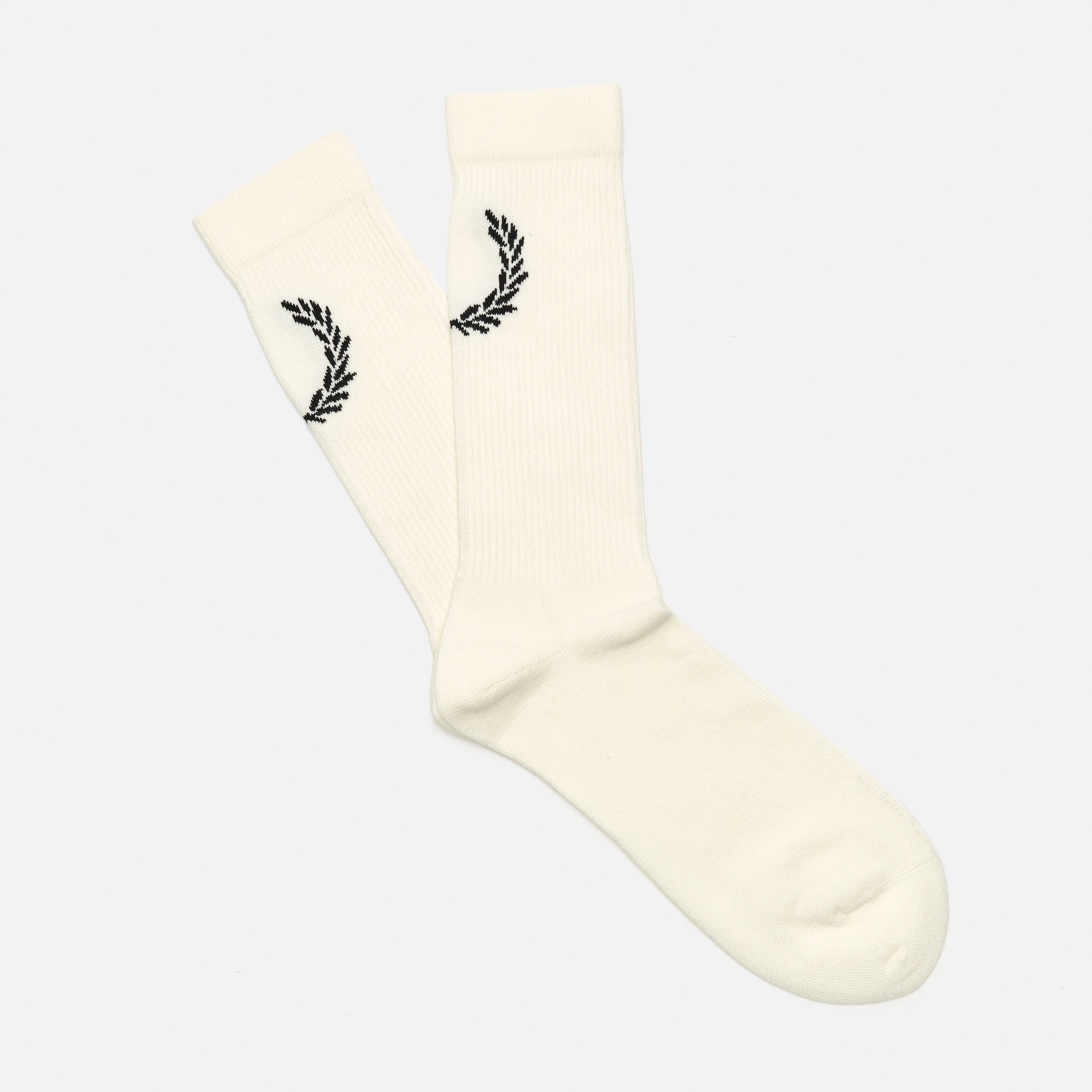 Fred Perry Laurel Wreath Jacquard Socks Snow White/Black