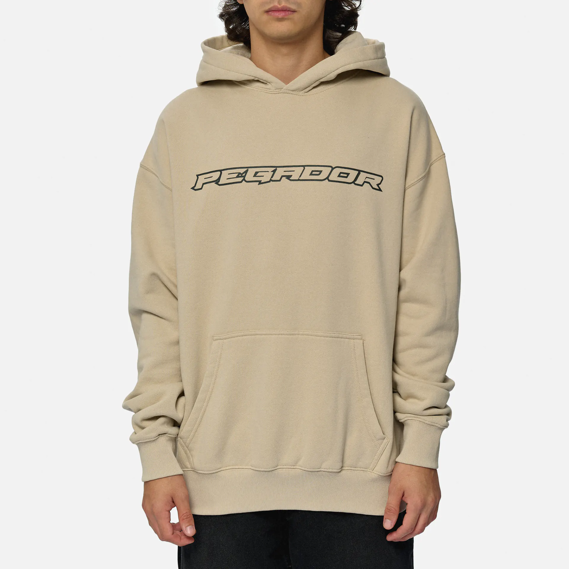 PEGADOR Alden Oversized Hoodie Washed Light Beige