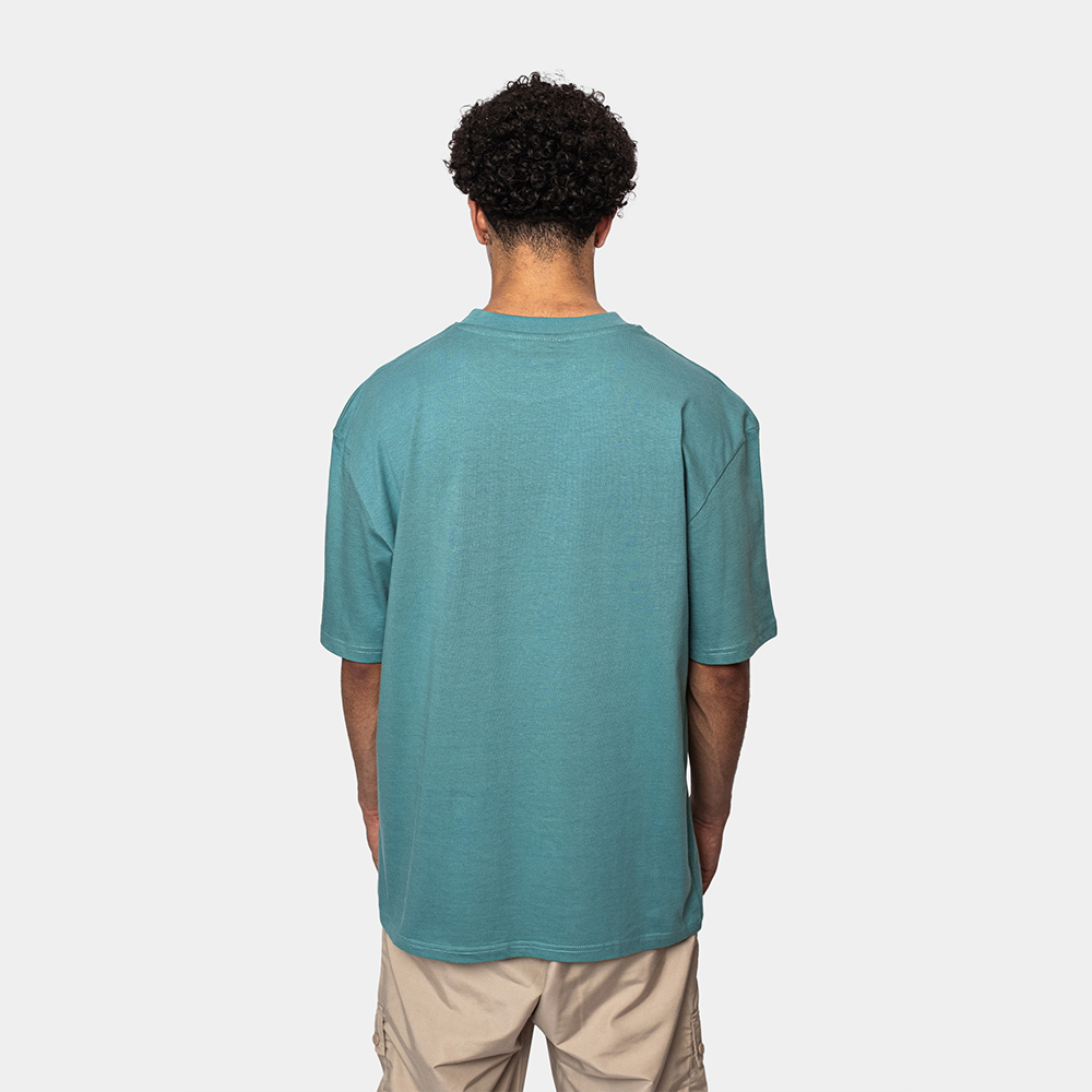 Dropsize Heavy Oversize Logo Design T-Shirt Reef Water