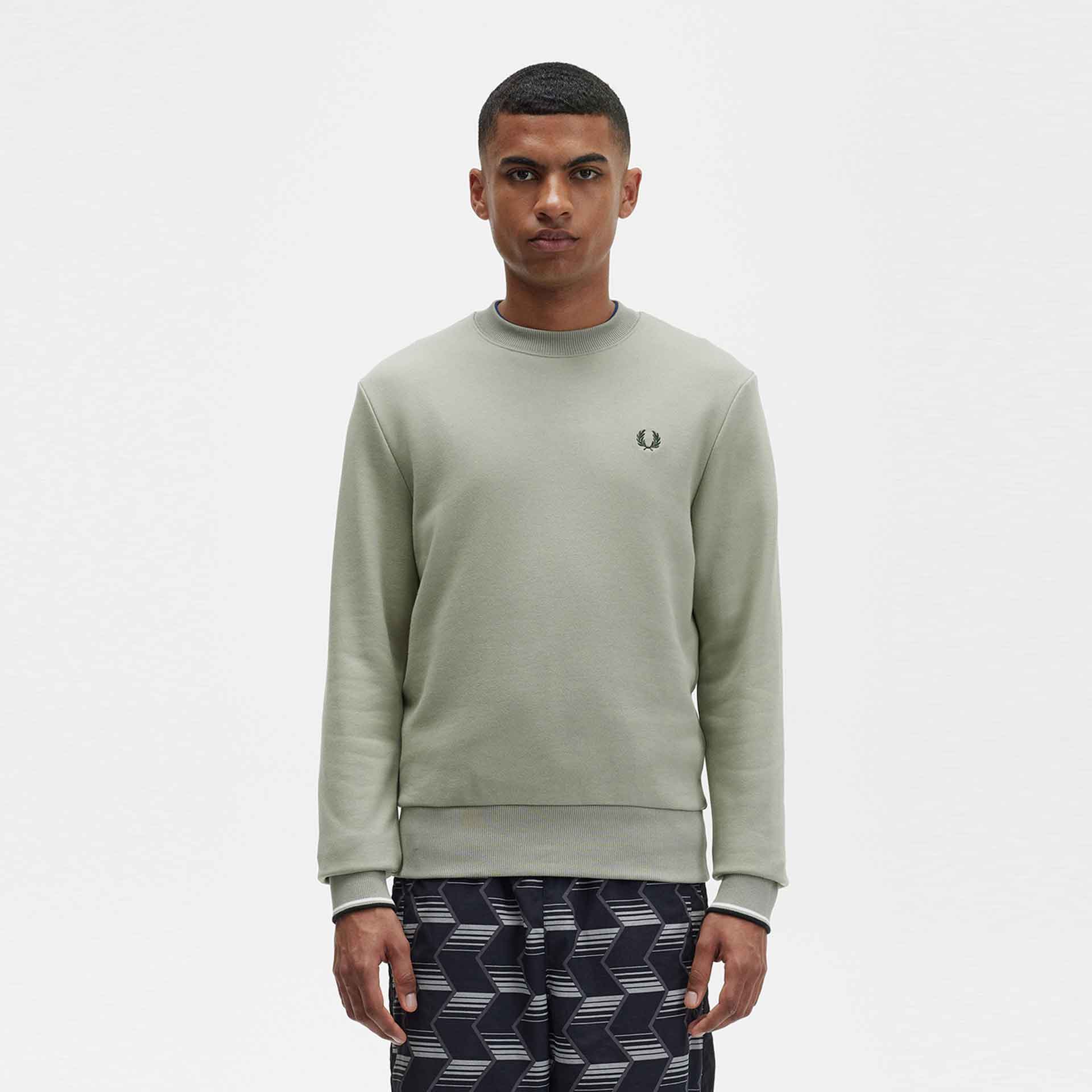 Fred Perry Crew Neck Sweatshirt Seagrass