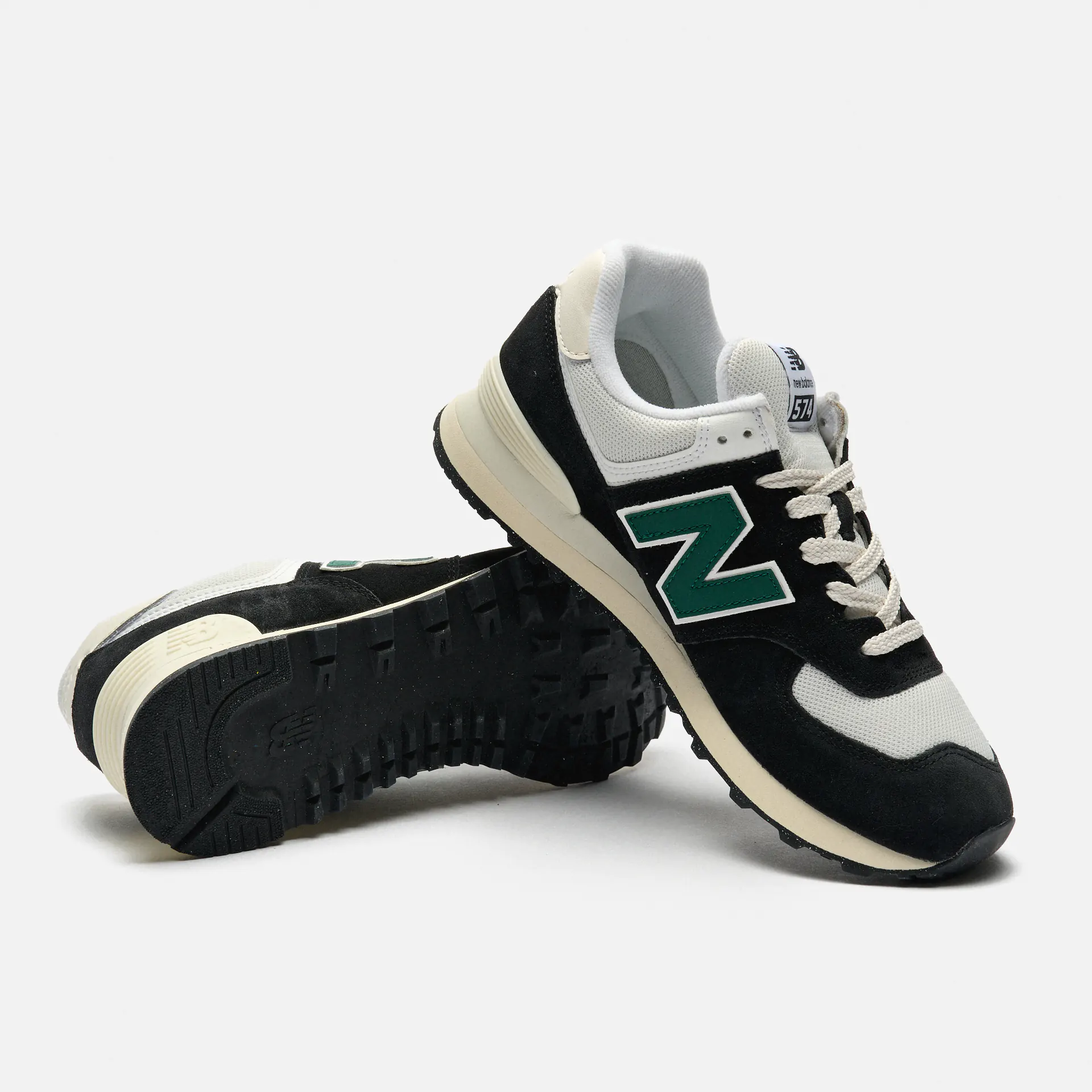 New Balance U574RBG Sneaker Black/White/Marsh Green