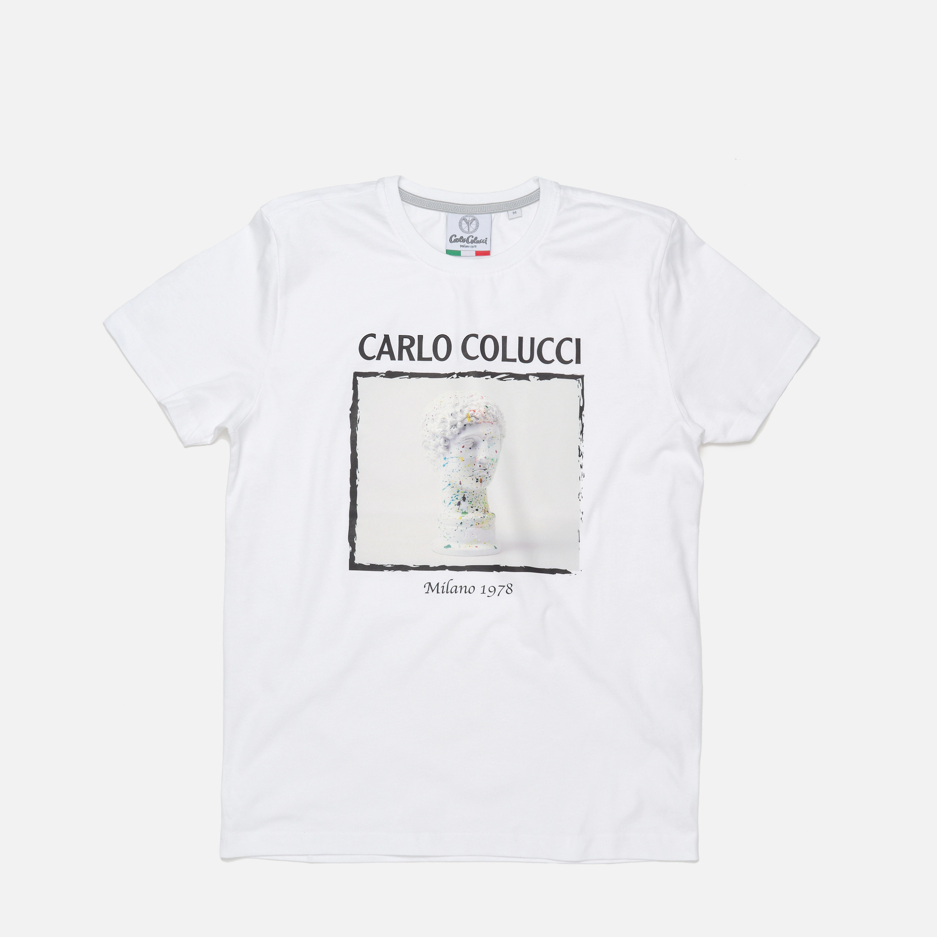 Carlo Colucci Black & White Drop T-Shirt White