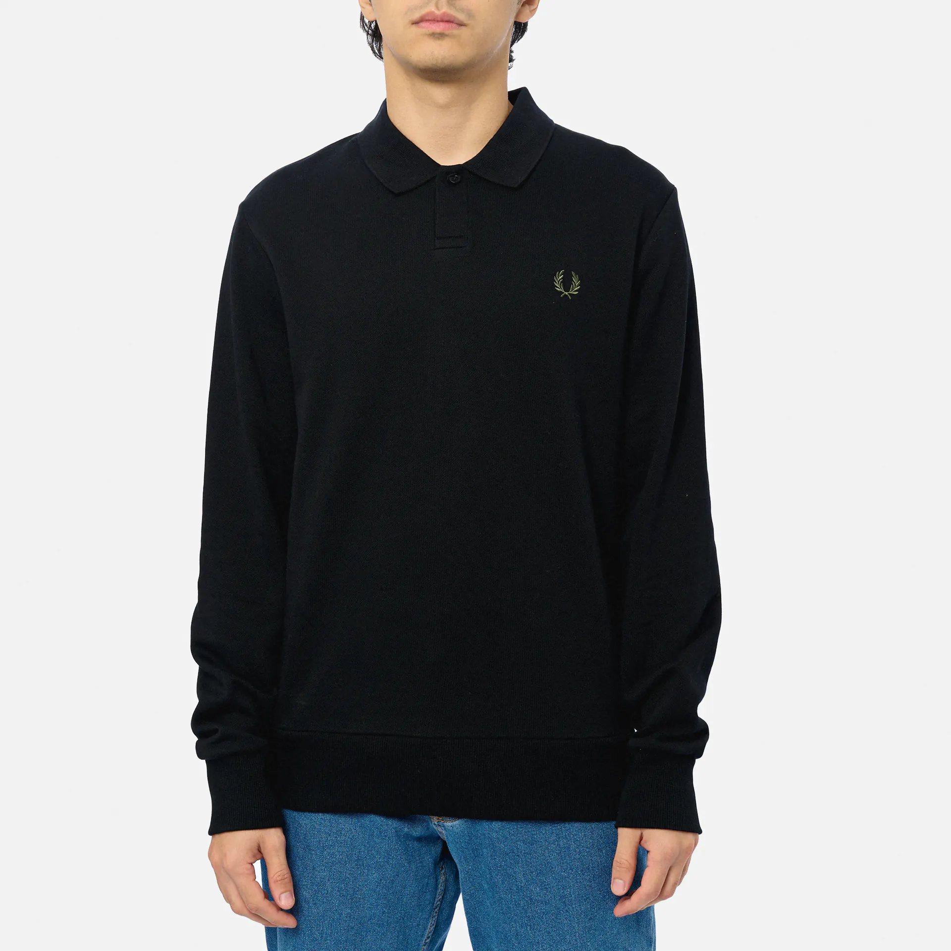 Fred Perry Collared Sweatshirt Black