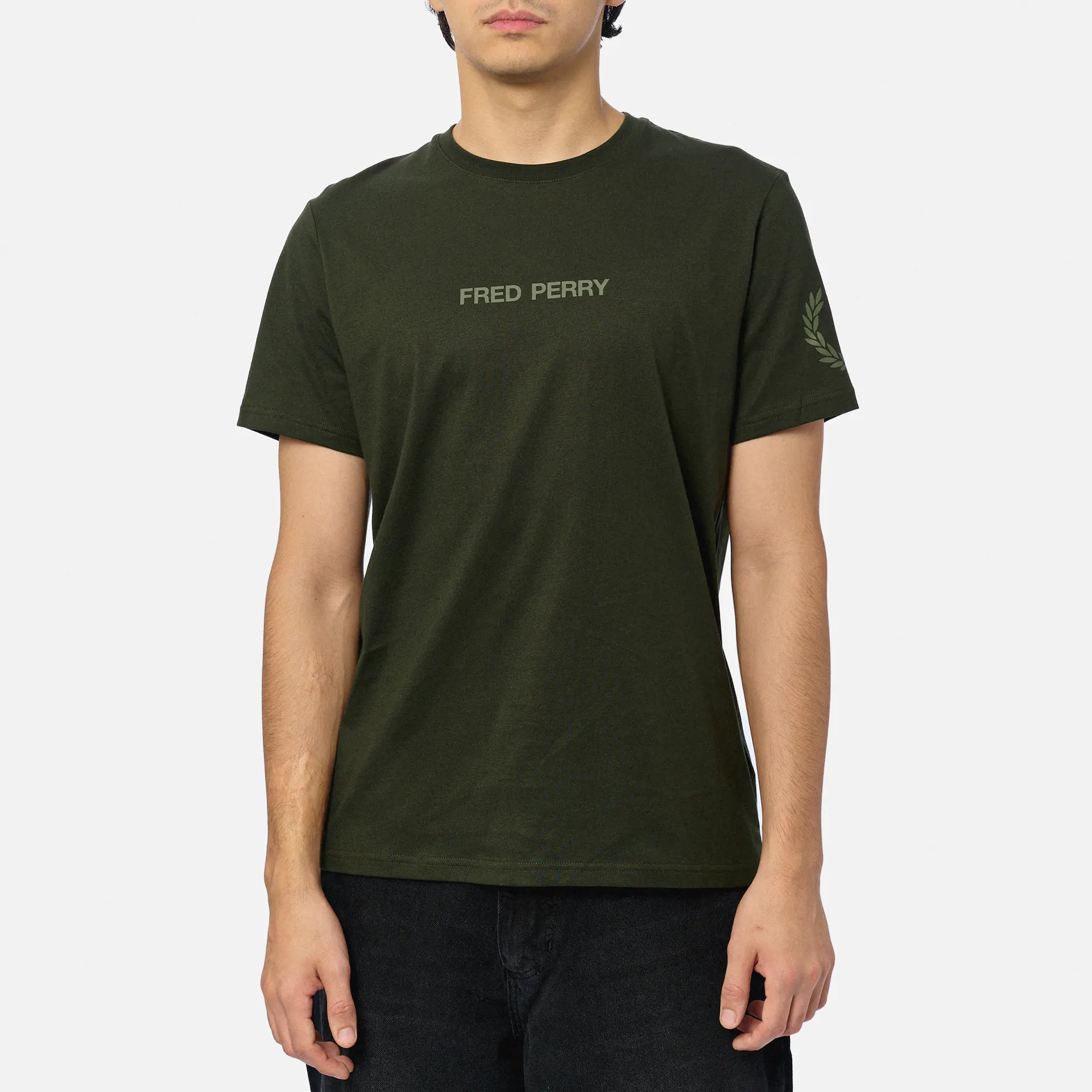 Fred Perry Double Branded Graphic T-Shirt Hunting Green