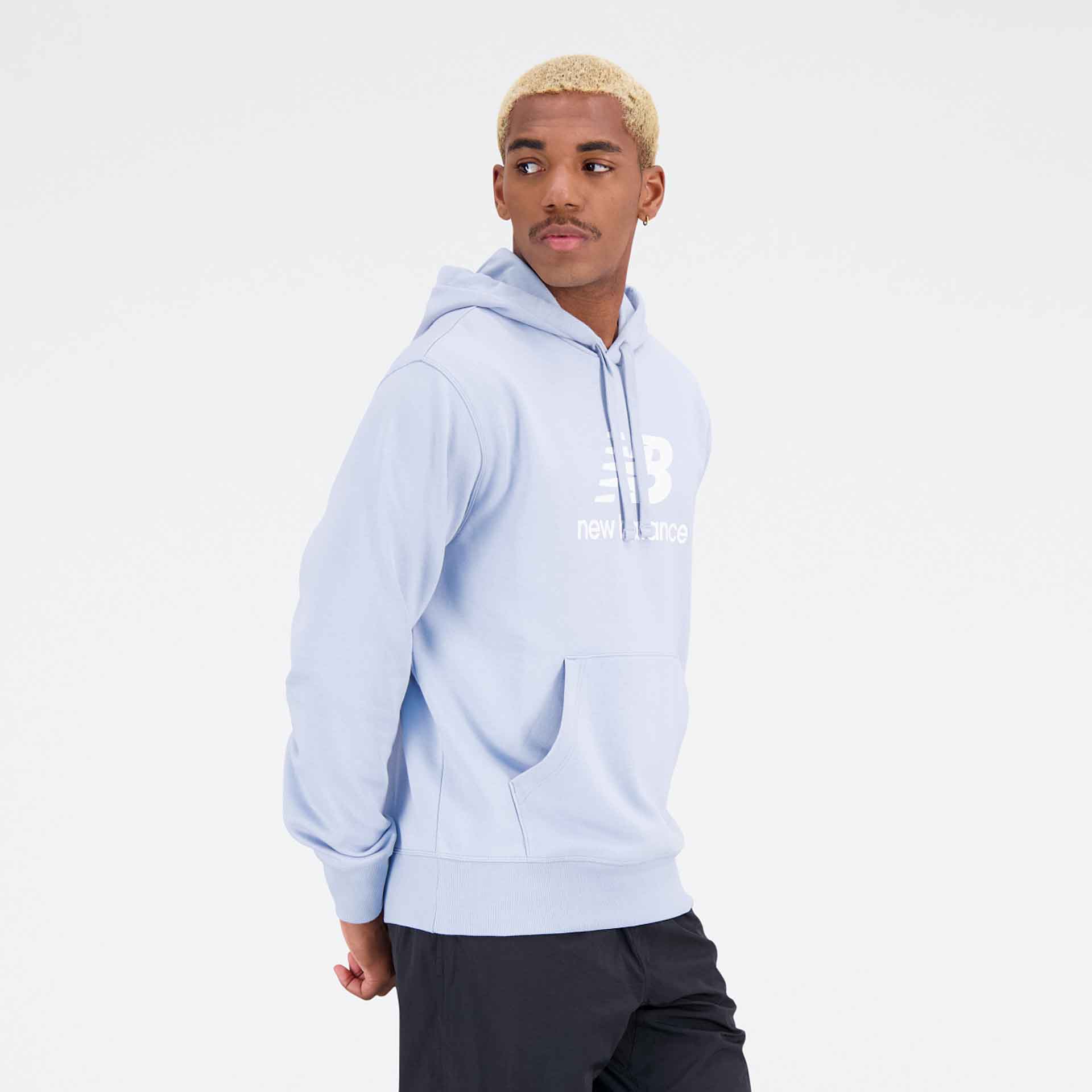 New Balance Essentials Stacked Logo French Terry Hoody Lavender