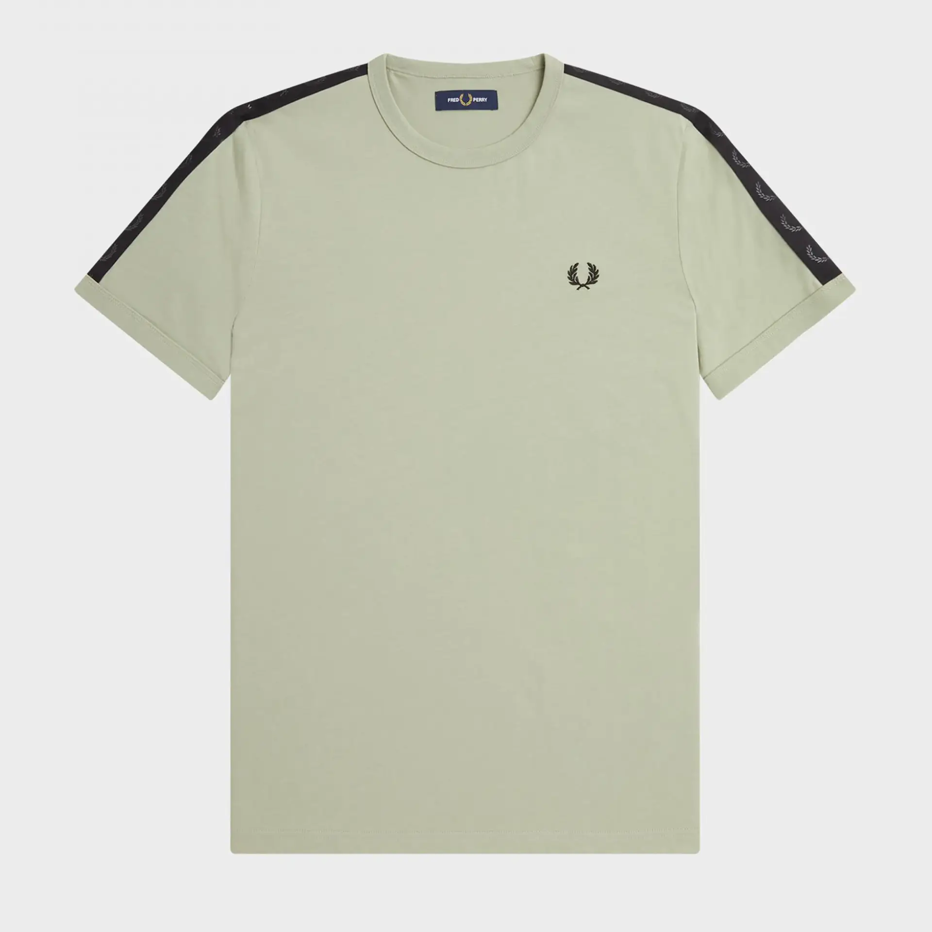 Fred Perry Tonal Tape Ringer T-Shirt Seagrass/Black