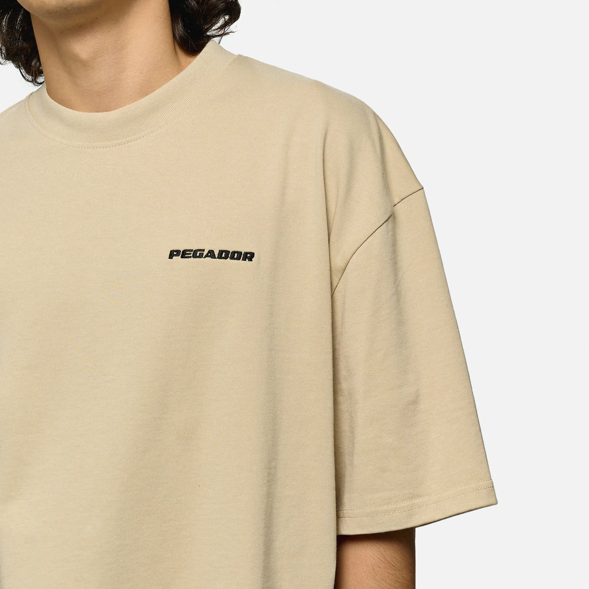 PEGADOR Logo Oversized T-Shirt Washed Light Beige