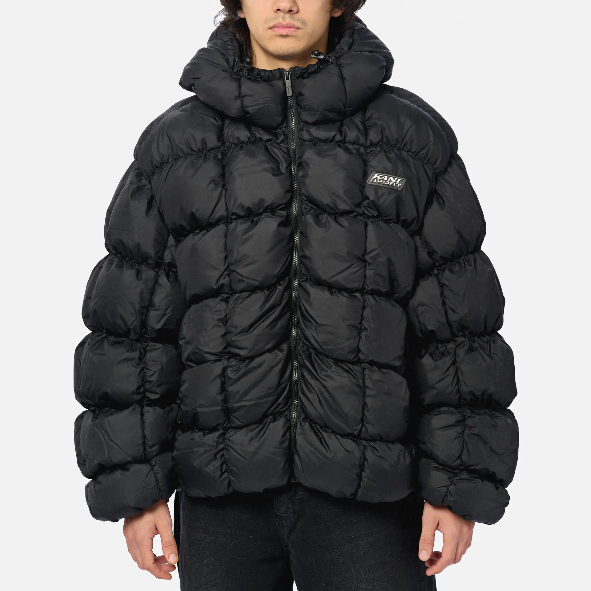 Karl Kani Sport Patch Square Quilted Puffer Jacket Black