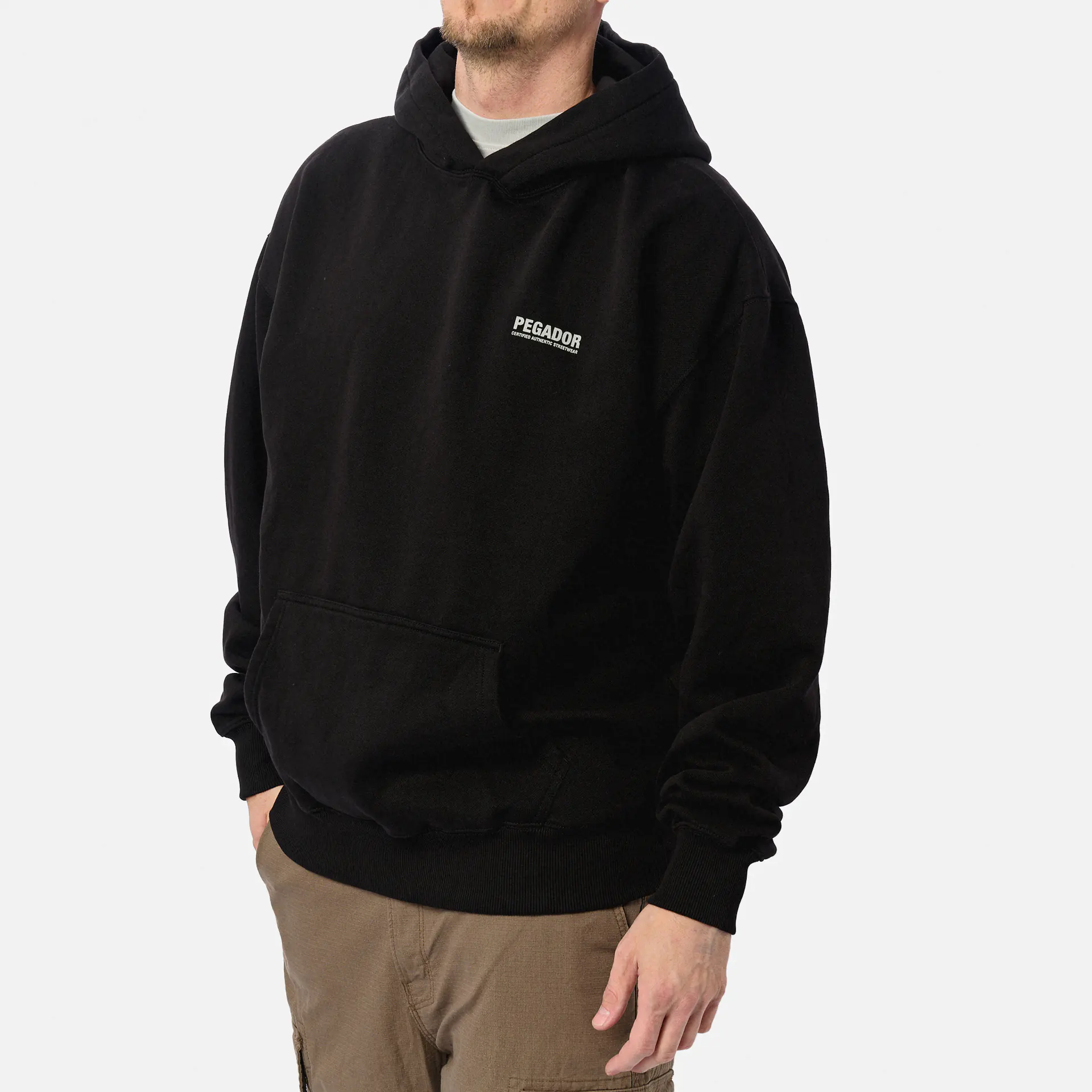 PEGADOR Clinton Oversized Hoodie Washed Black