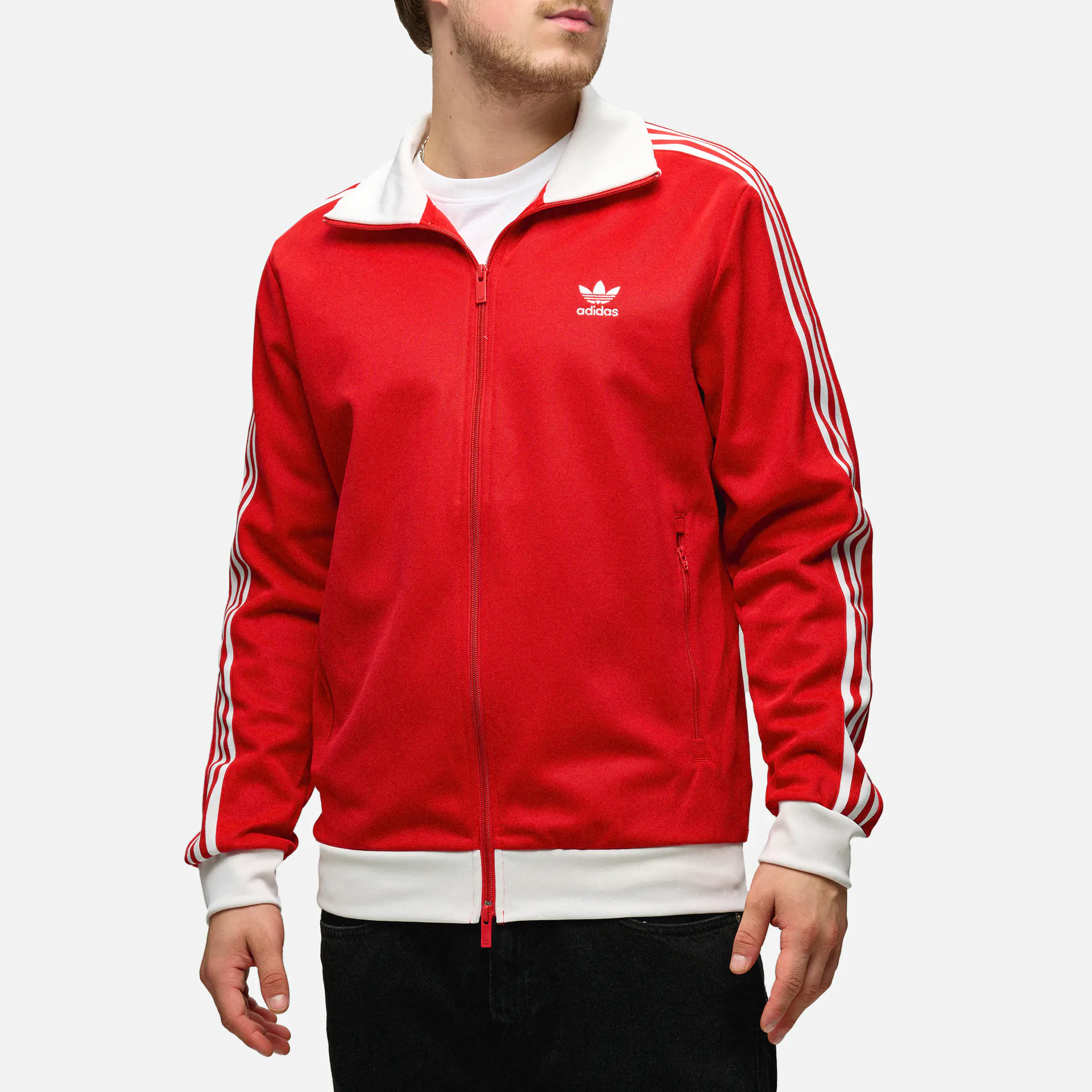 adidas Originals Beckenbauer Track Jacket Better Scarlet White