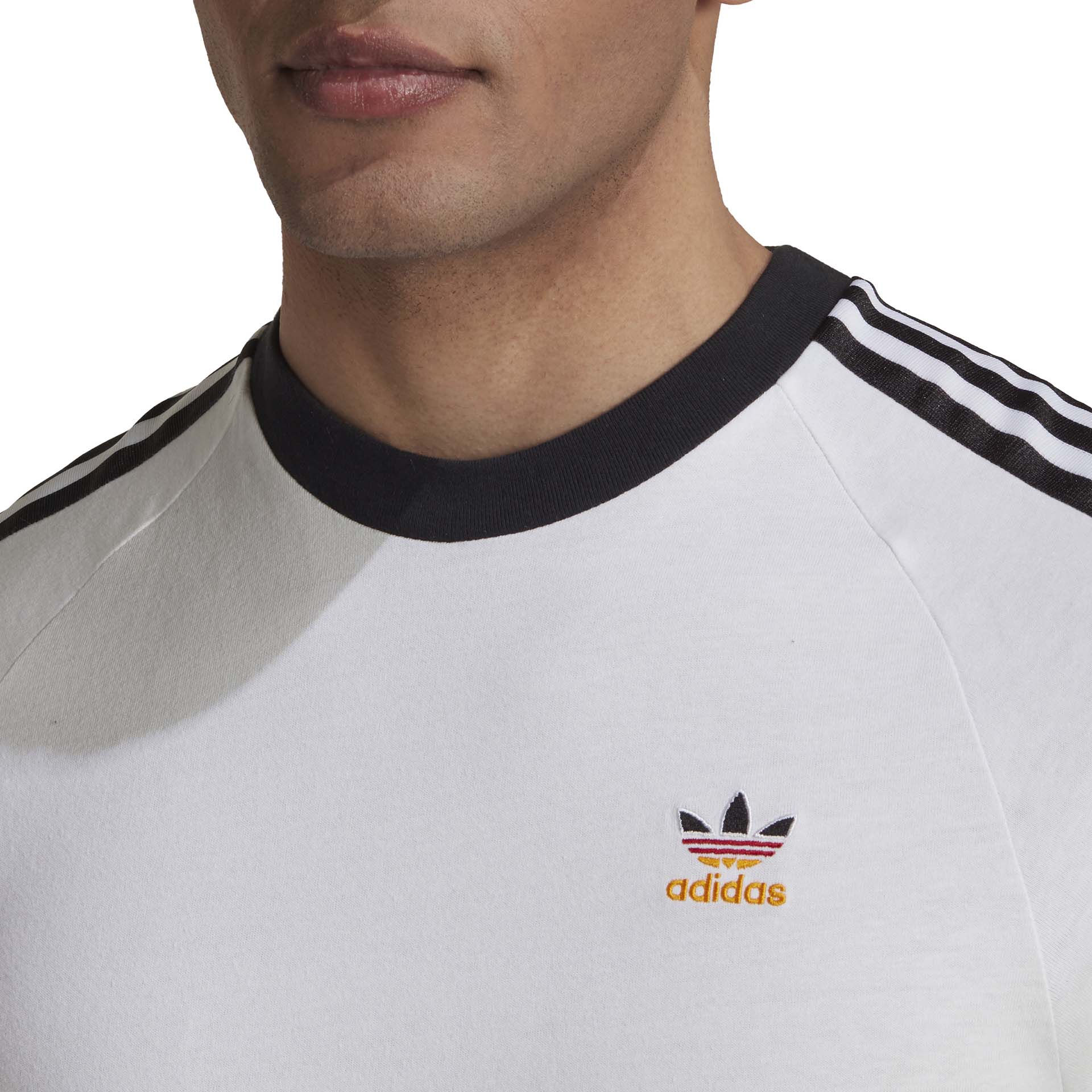 adidas Football Nations 3 -Stripes T-Shirt White/Black/Black