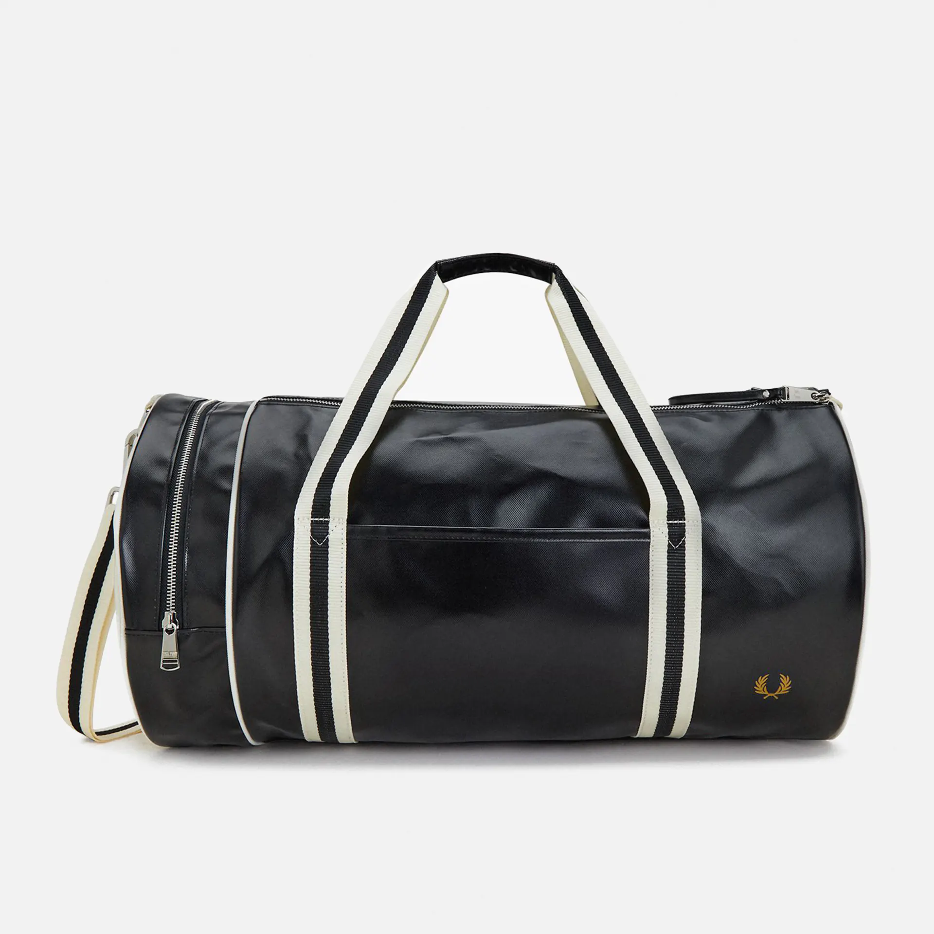 Fred Perry Classic Large Barrel Bag Black/Ecru