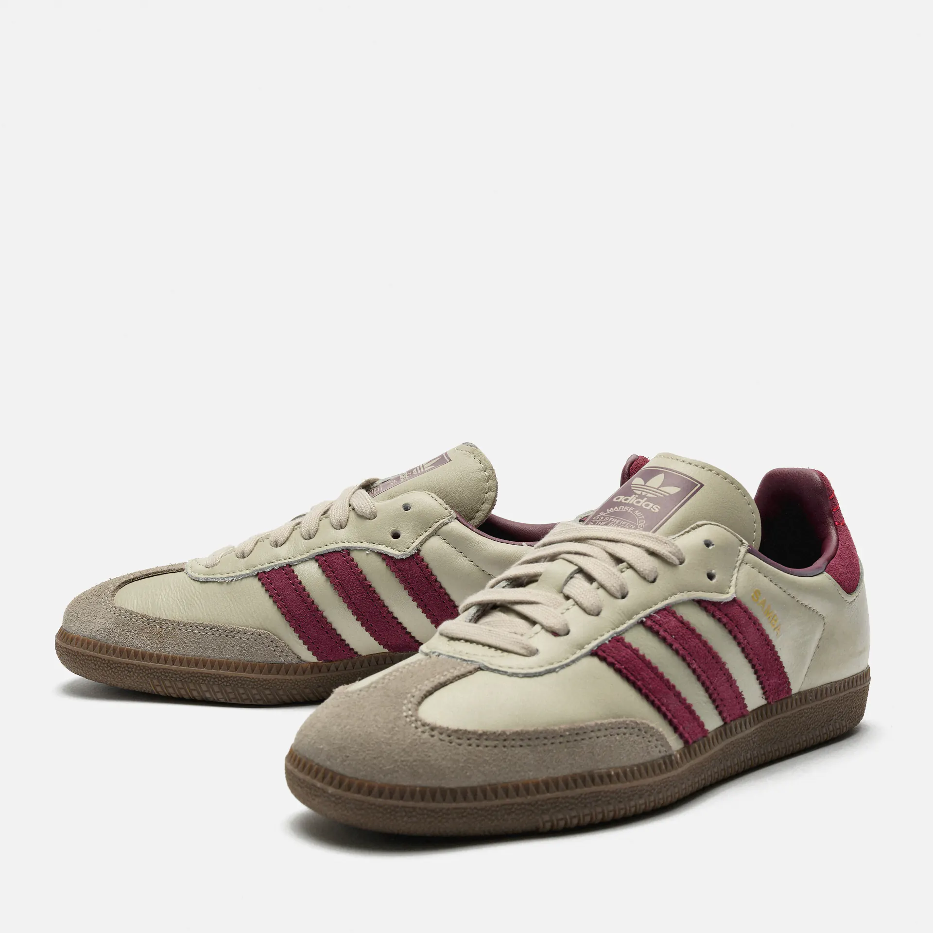 adidas Originals Samba OG Sneaker Putty Grey/Maroon/Gold Metallic