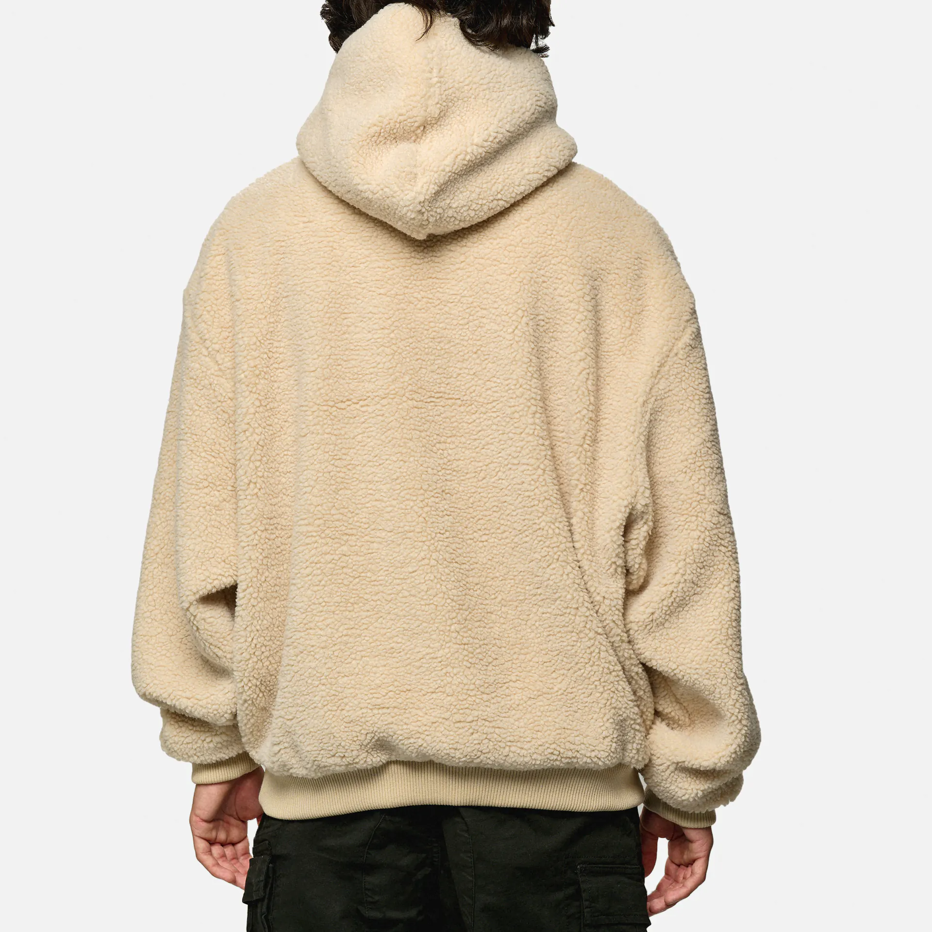 Karl Kani Serif Teddy Hoodie Light Sand