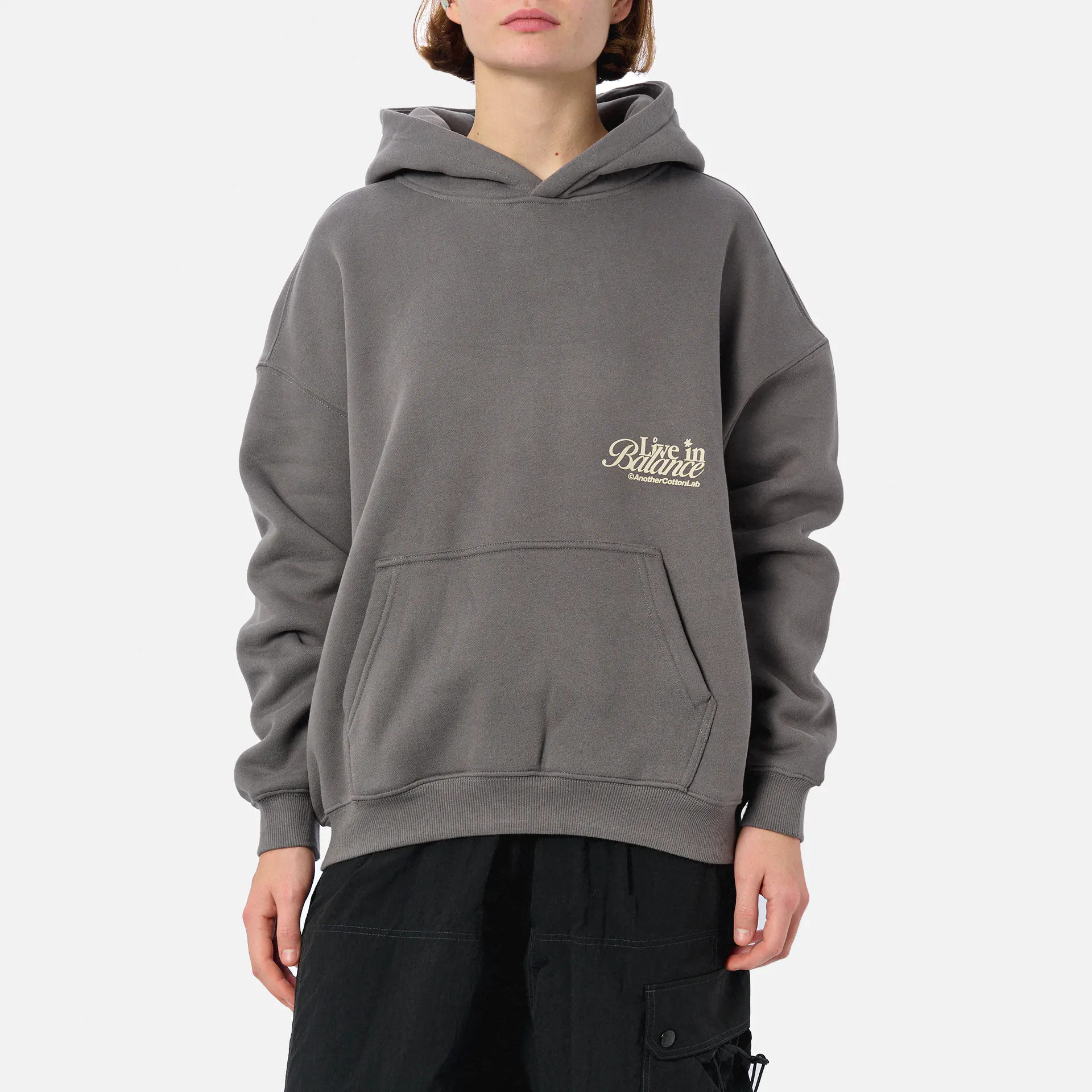 Another Cotton Live in Balance Heavy Oversized Hoodie Grey