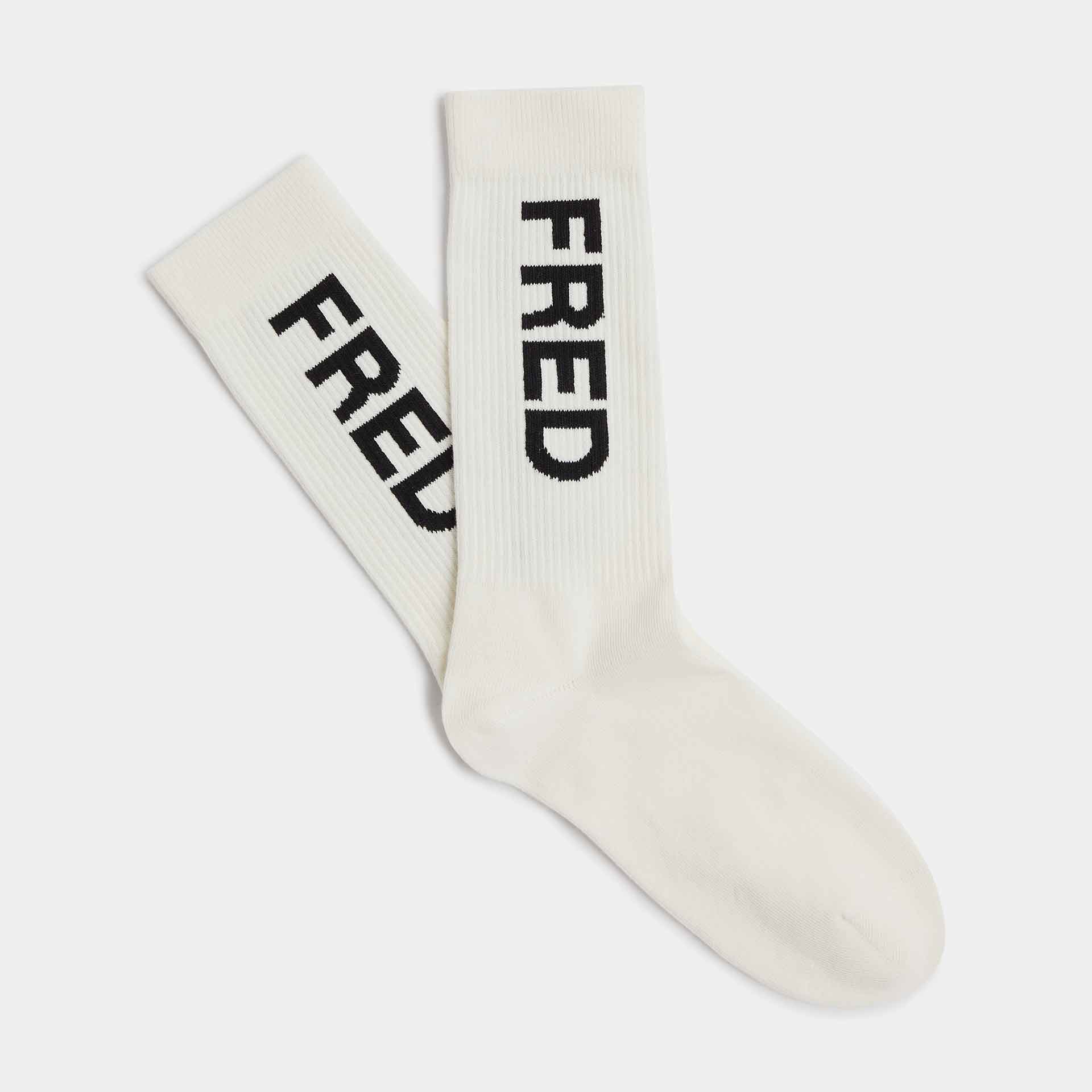 Fred Perry Branded Rib Socks White