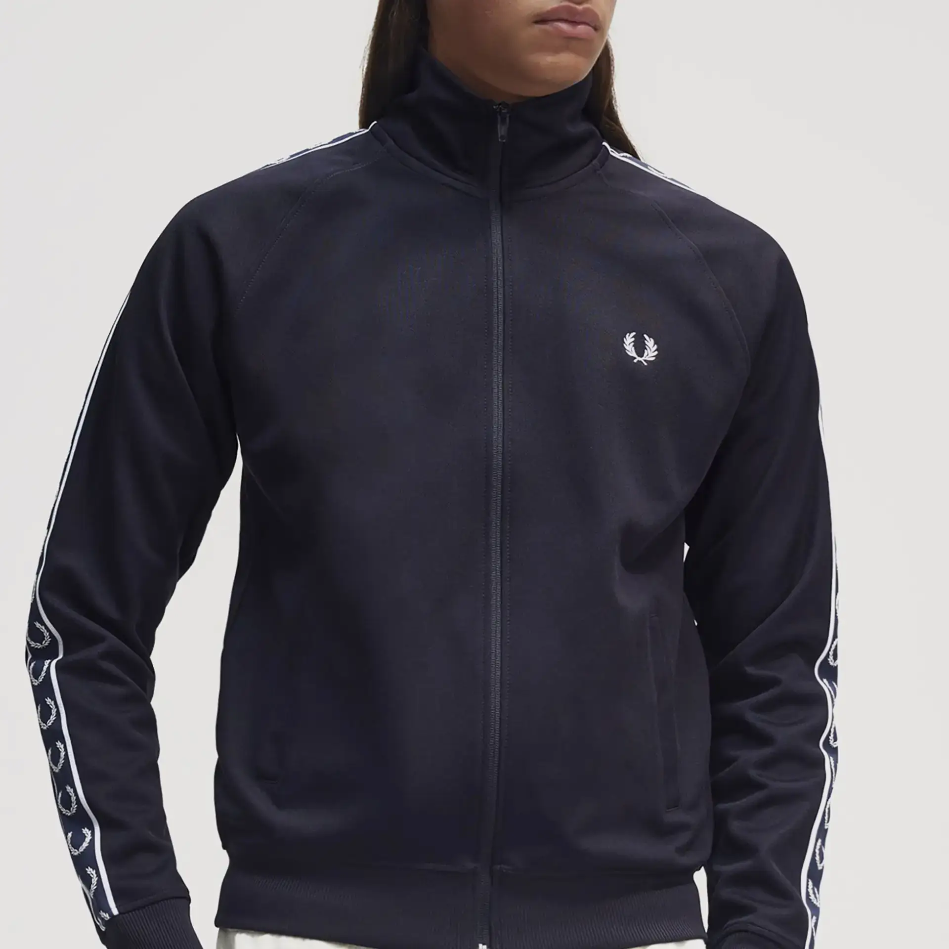 Fred Perry Contrast Tape Track Jacket Navy
