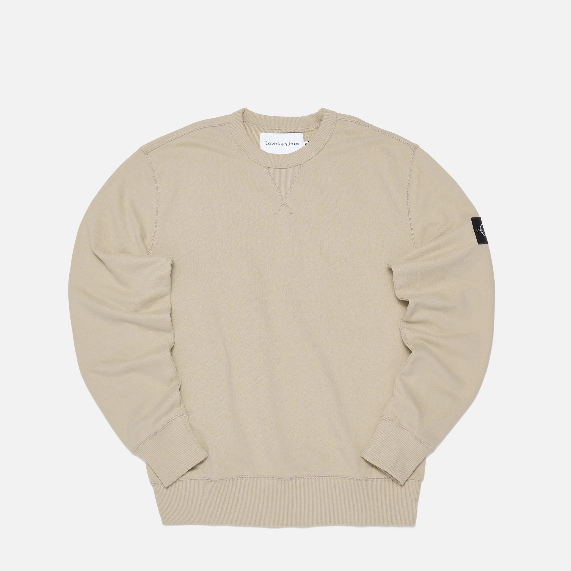 Calvin Klein Jeans Badge Crew Neck Plaza Taupe