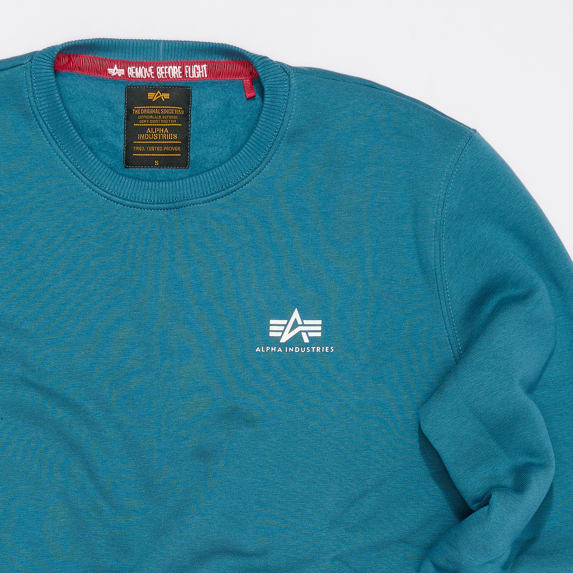 Alpha Industries Basic Sweater Small Logo Vintage Marine