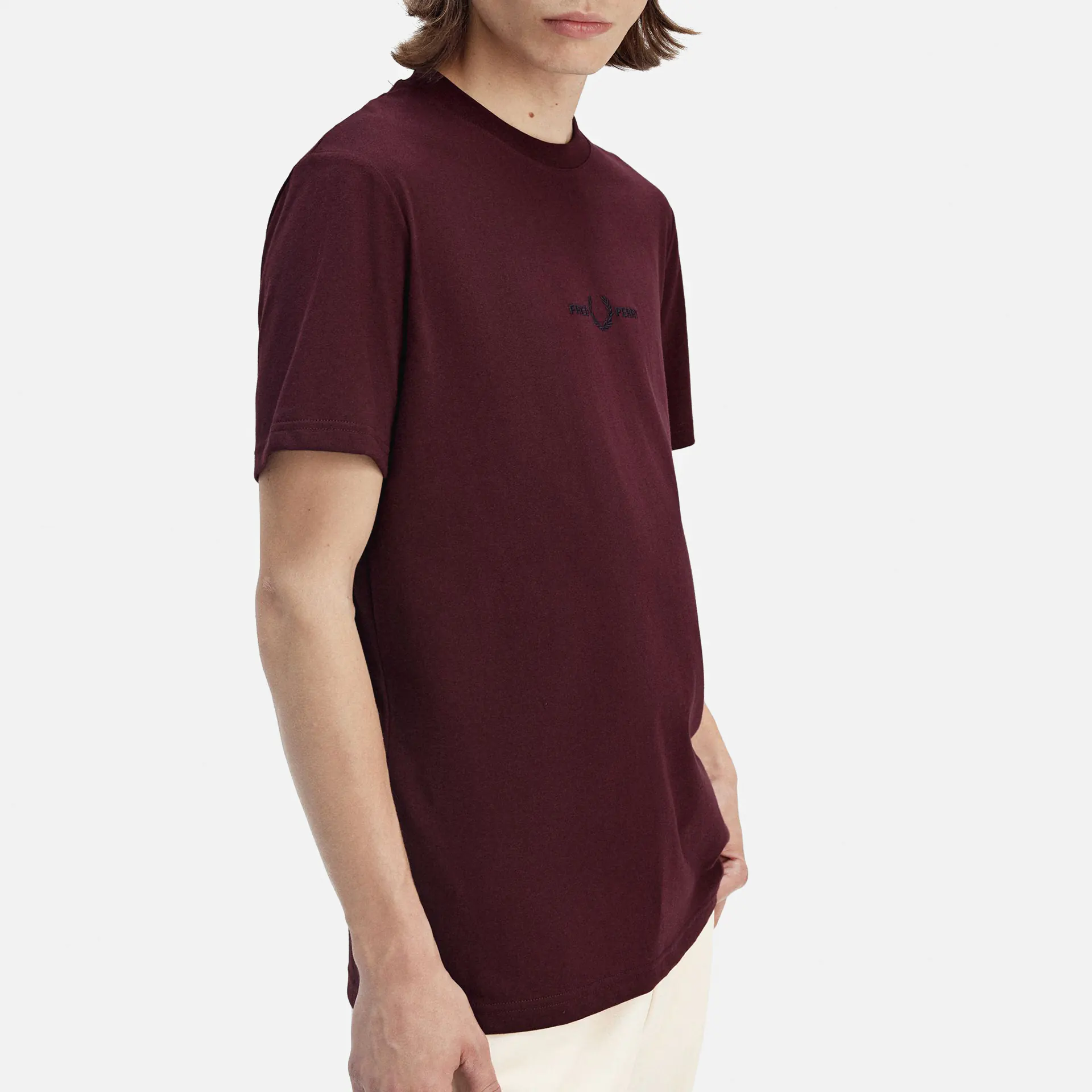 Fred Perry Embroidered T-Shirt Oxblood