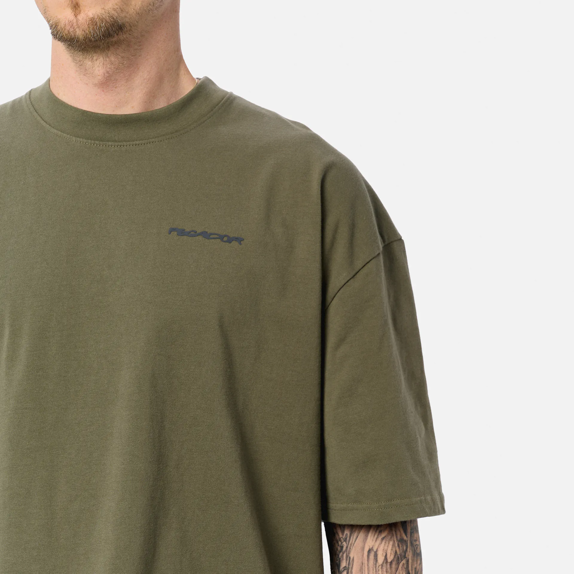 PEGADOR Allis Oversized Tee Washed Faded Olive