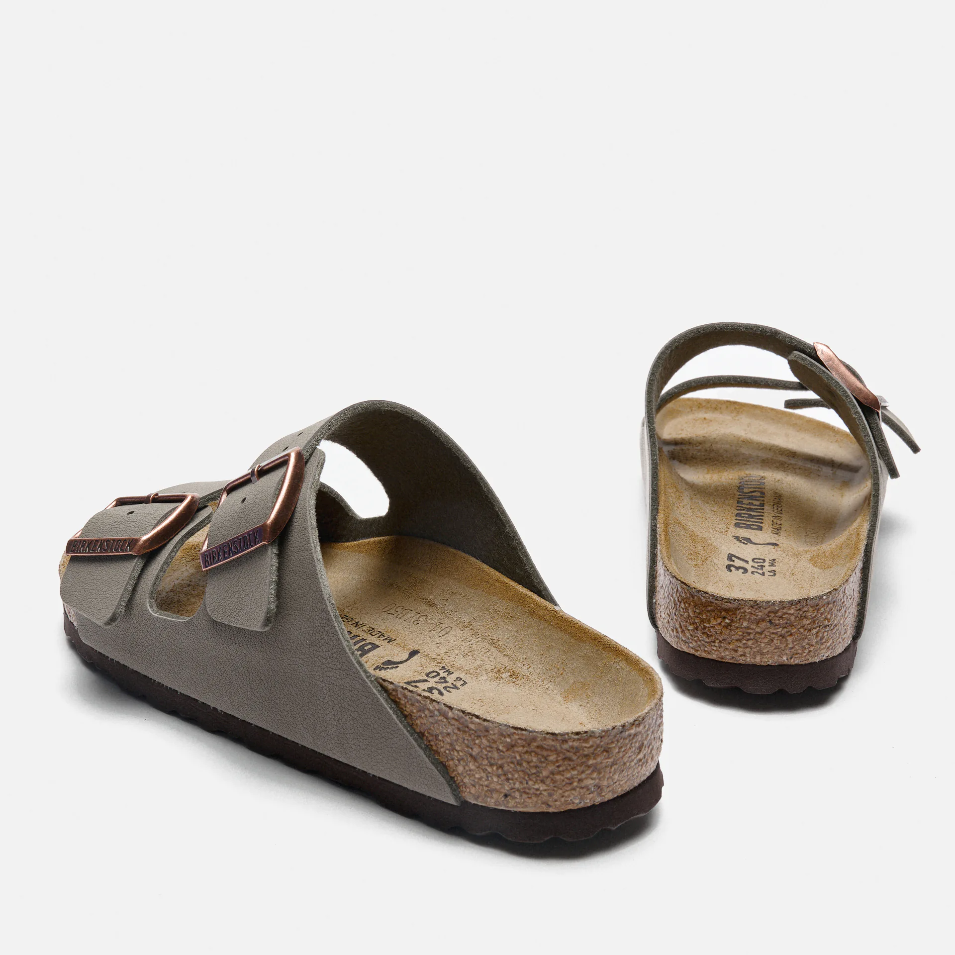 Birkenstock Arizona Birko-Flor Nubuck Sandals Narrow Stone