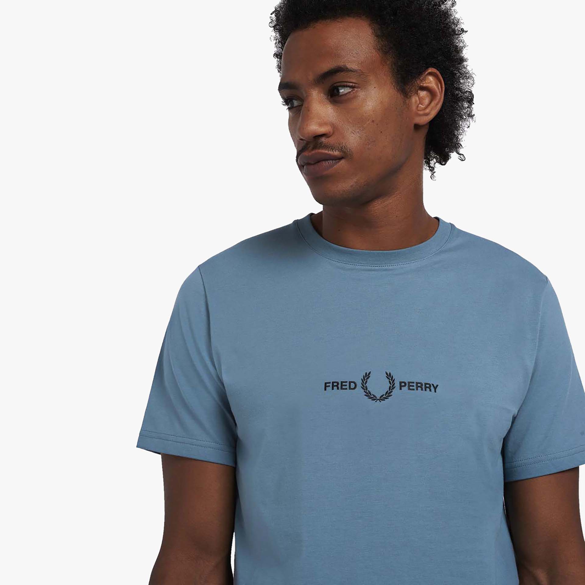 Fred Perry Embroidered T-Shirt  Ash Blue