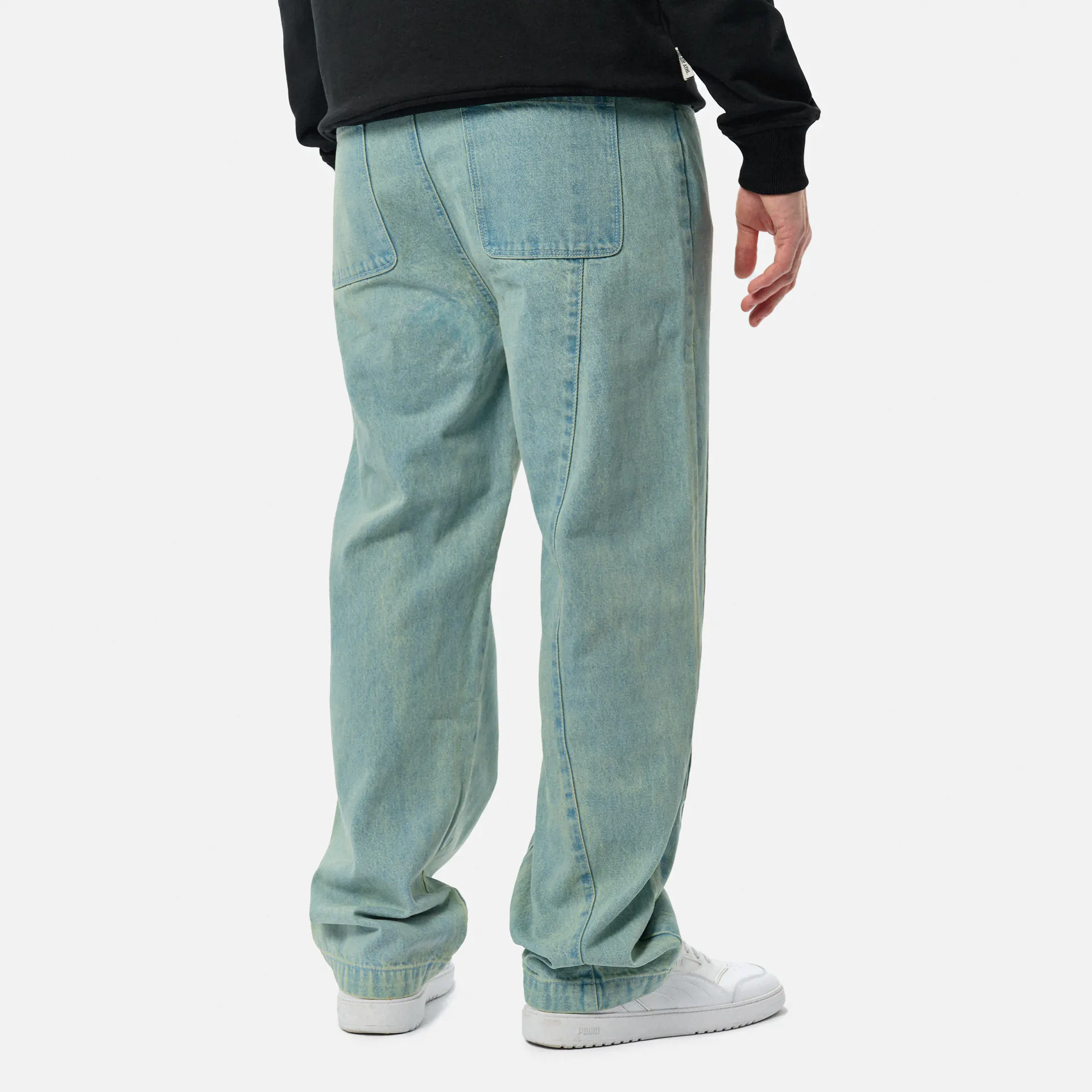 PEGADOR Waco Wide Baggy Jeans Sand Washed Blue