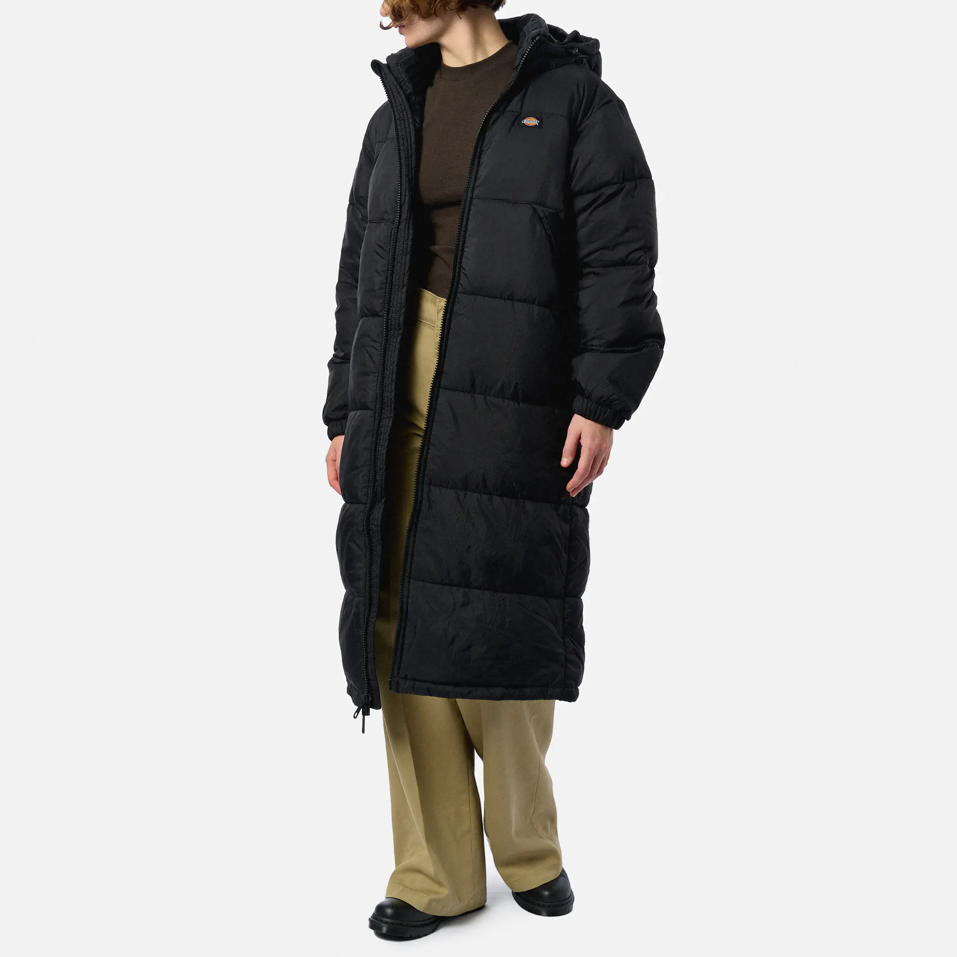 Dickies Alatna Long Puffer Coat Jacket Black