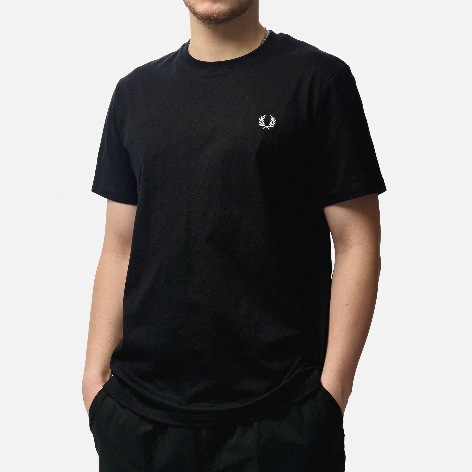 Fred Perry Rear Powder Laurel Graphic T-Shirt Black