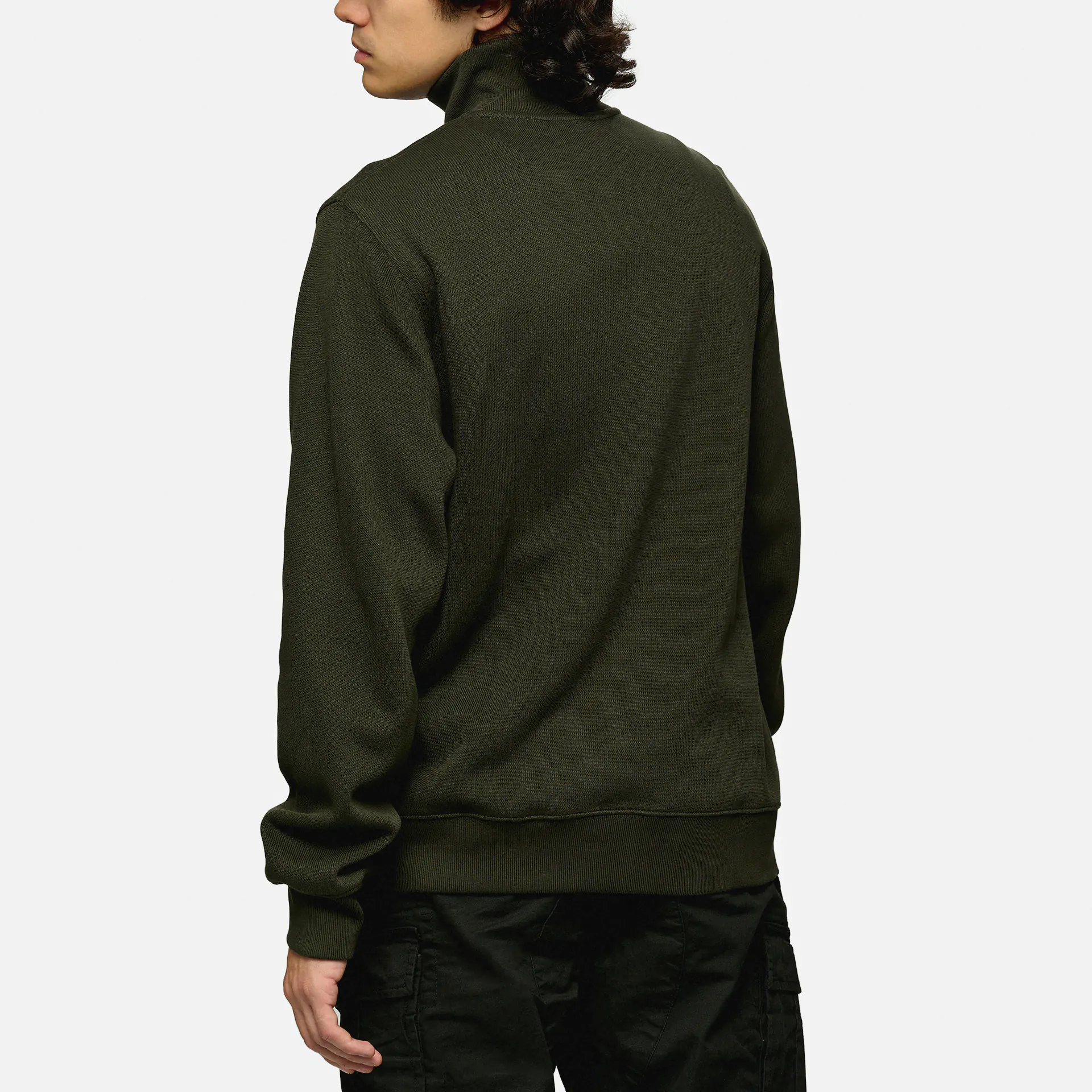 Lacoste Stand-Up Collar Cotton Half-Zip Pullover Sapwood