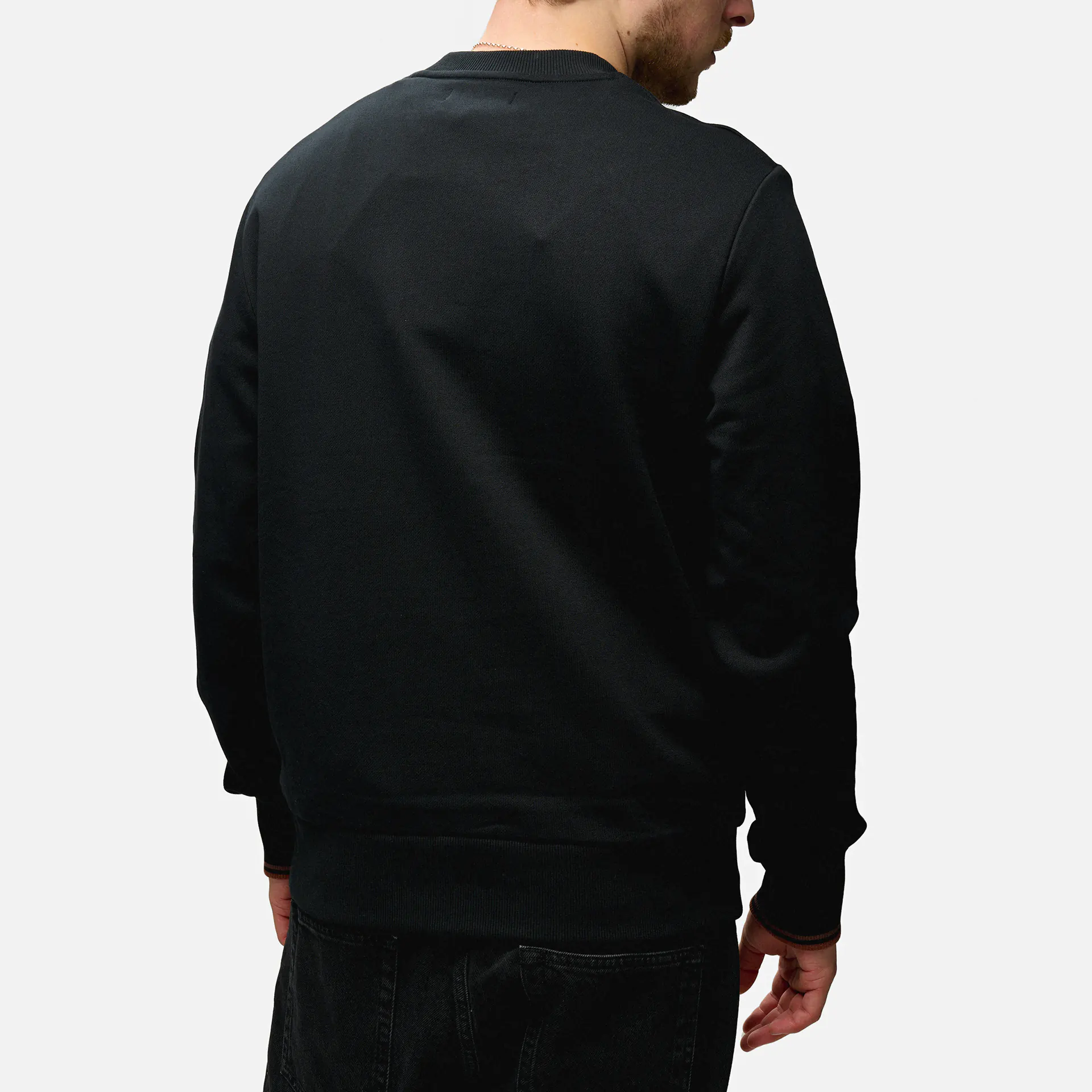 Fred Perry Crew Neck Sweatshirt Black/Whisky Brown