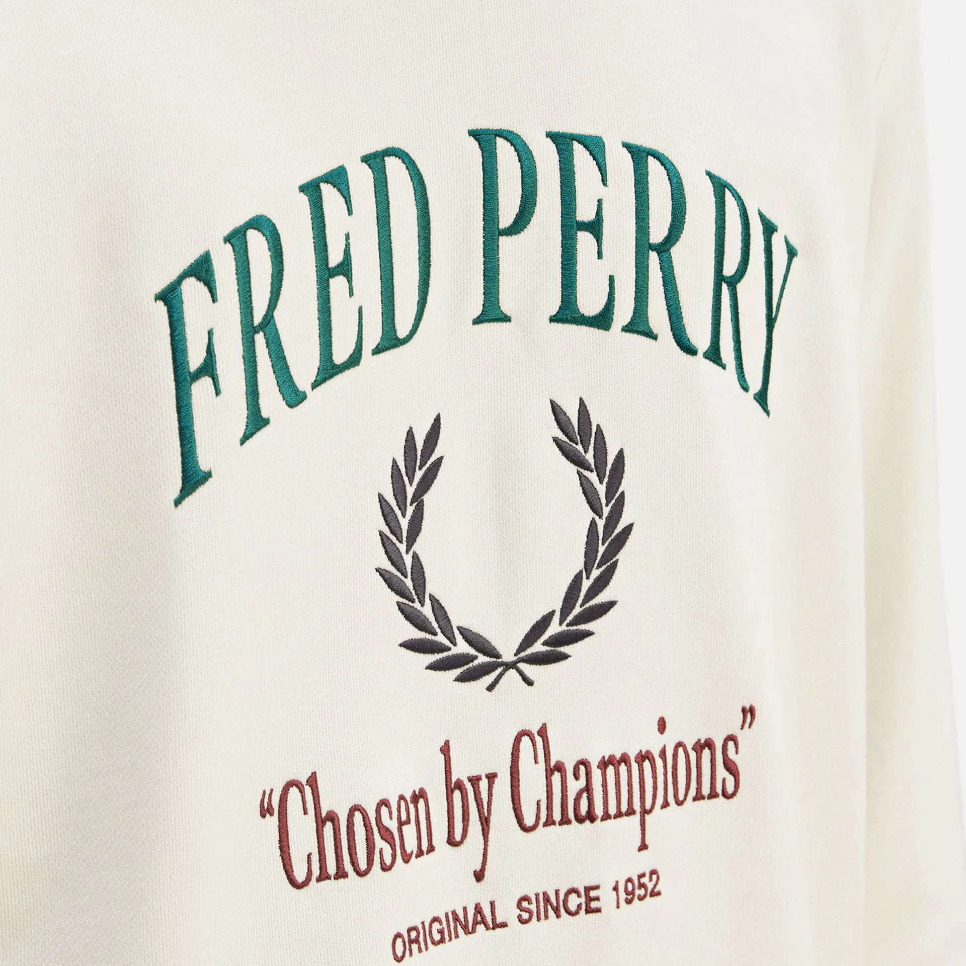 Fred Perry Embroidered Champion Sweatshirt Ecru