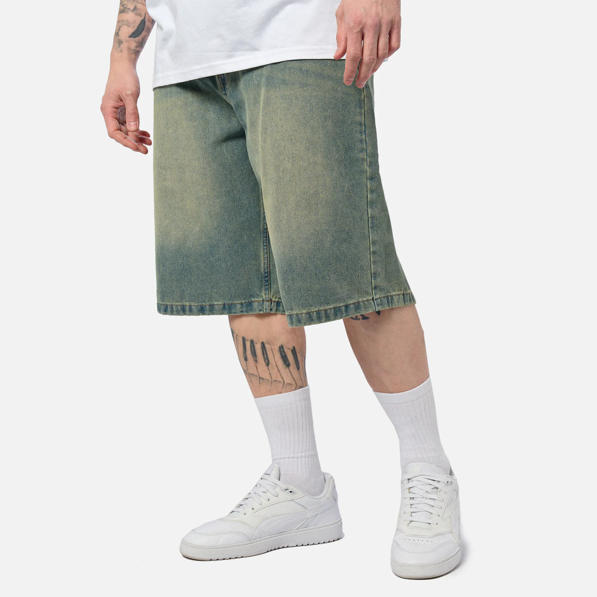 Karl Kani OG Denim Baggy Jorts Bleached Blue