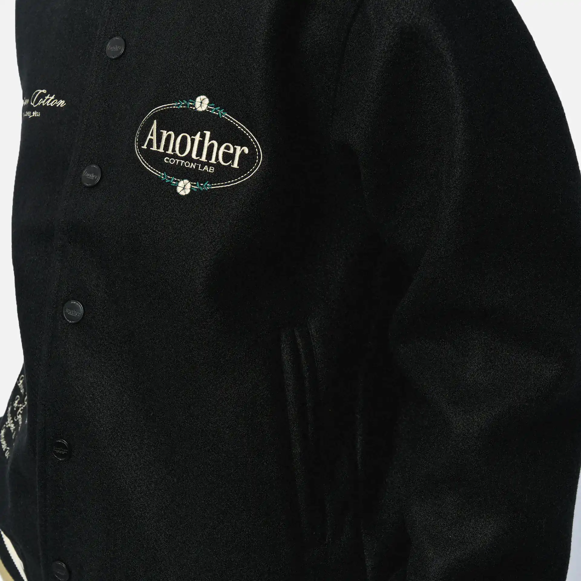 Another Cotton Chest Logo College Jacke Black