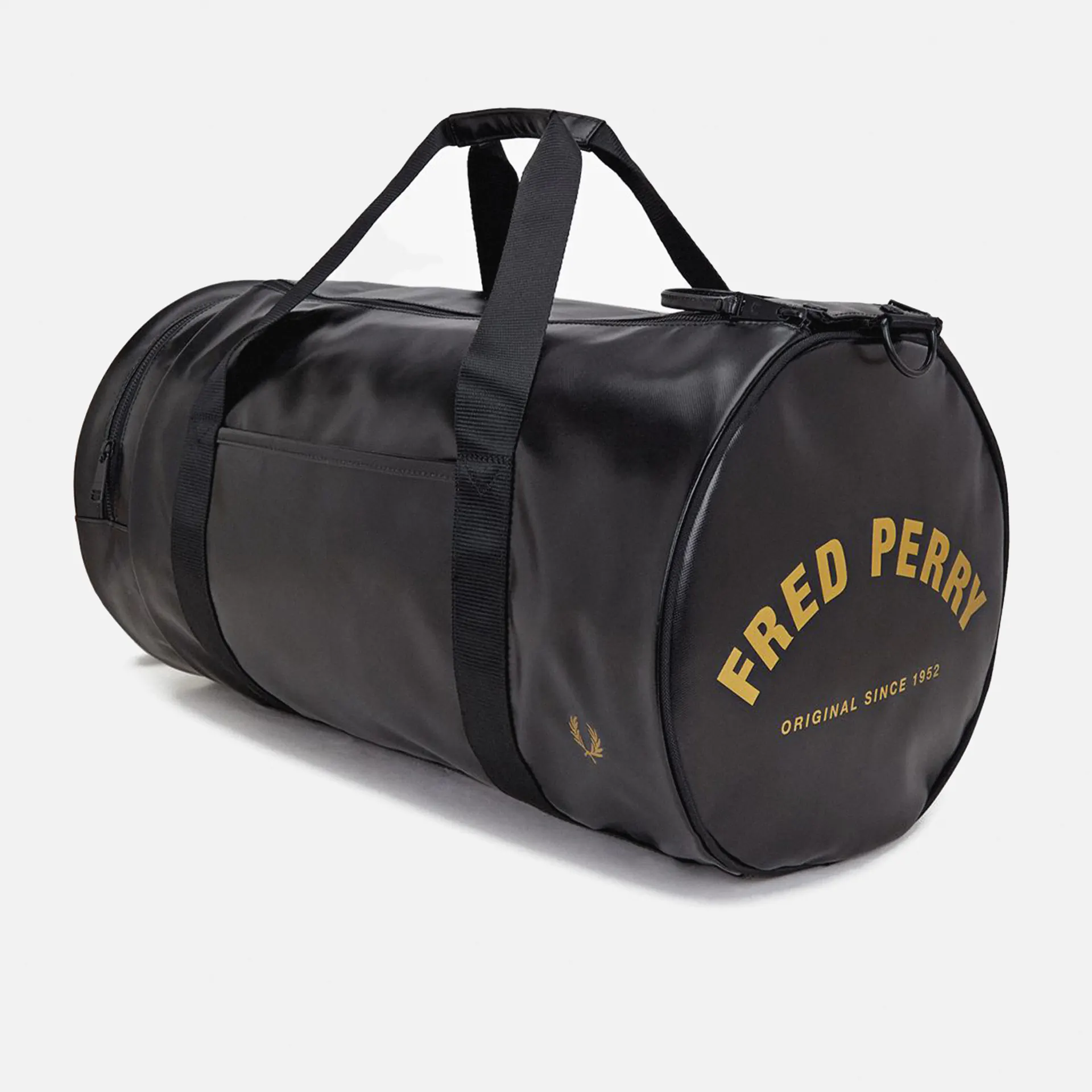 Fred Perry Tonal Large Barrel Bag Black/Gold