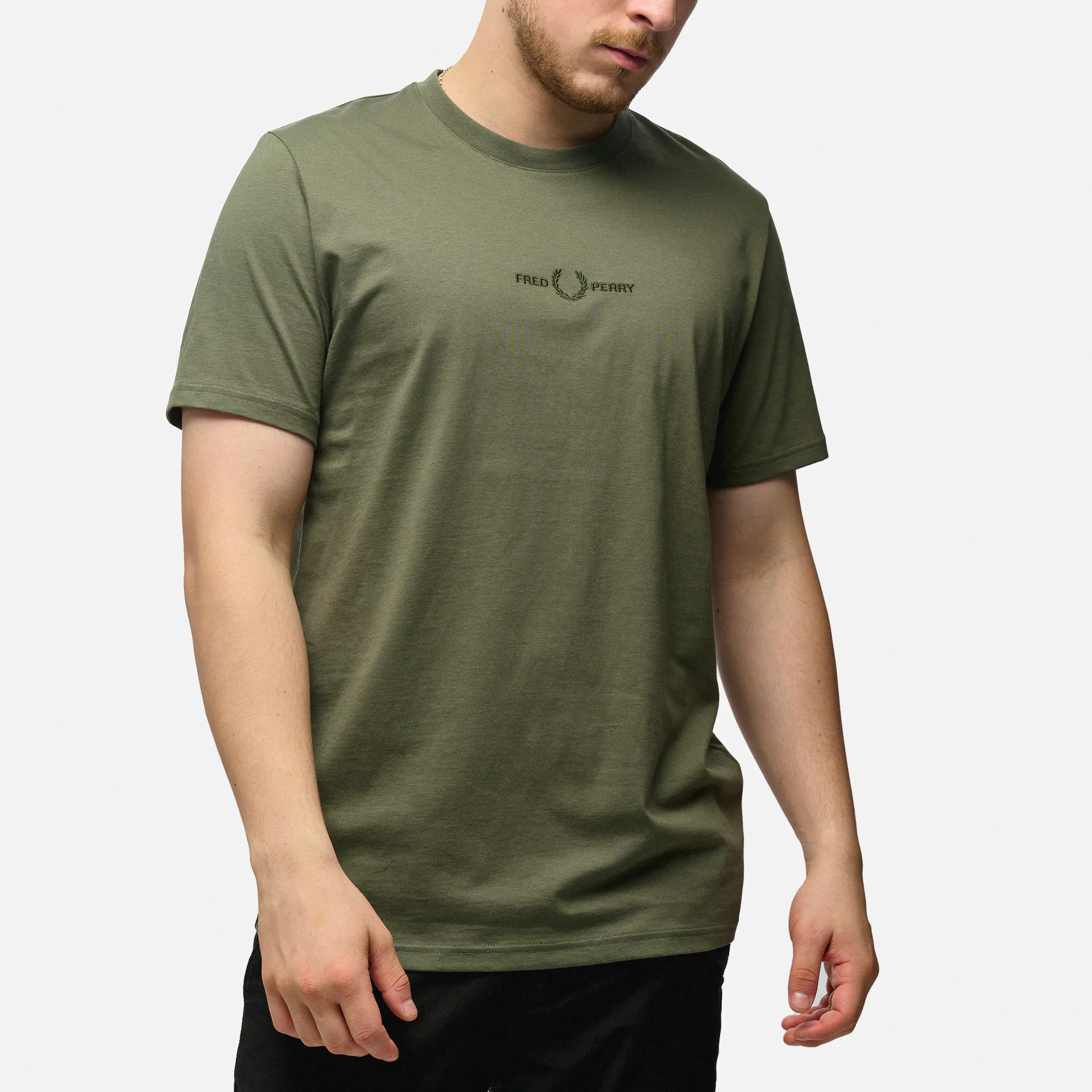 Fred Perry Embroidered T-Shirt Laurel Wreath Green