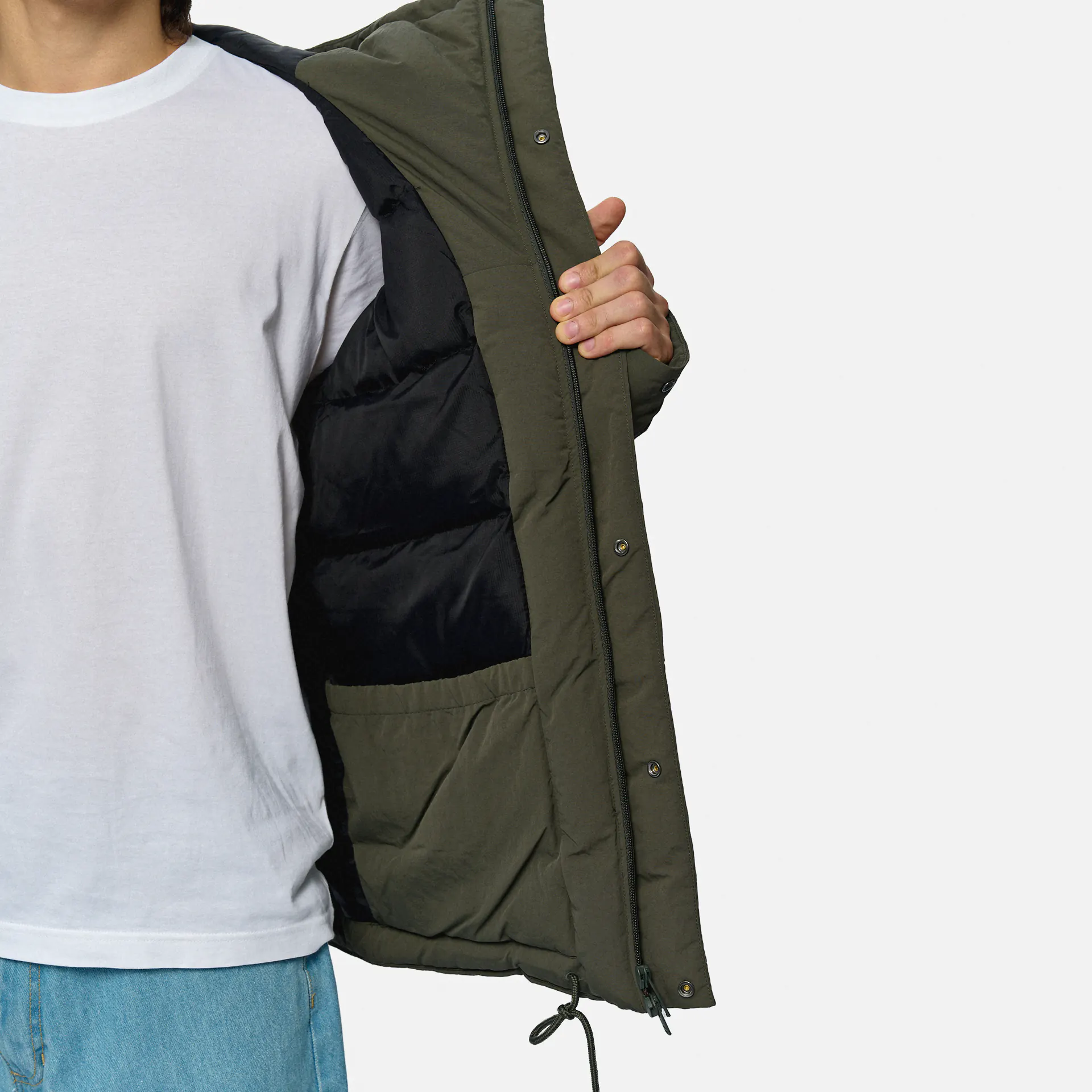 Fred Perry Zip Through Padded Jacket Field Green