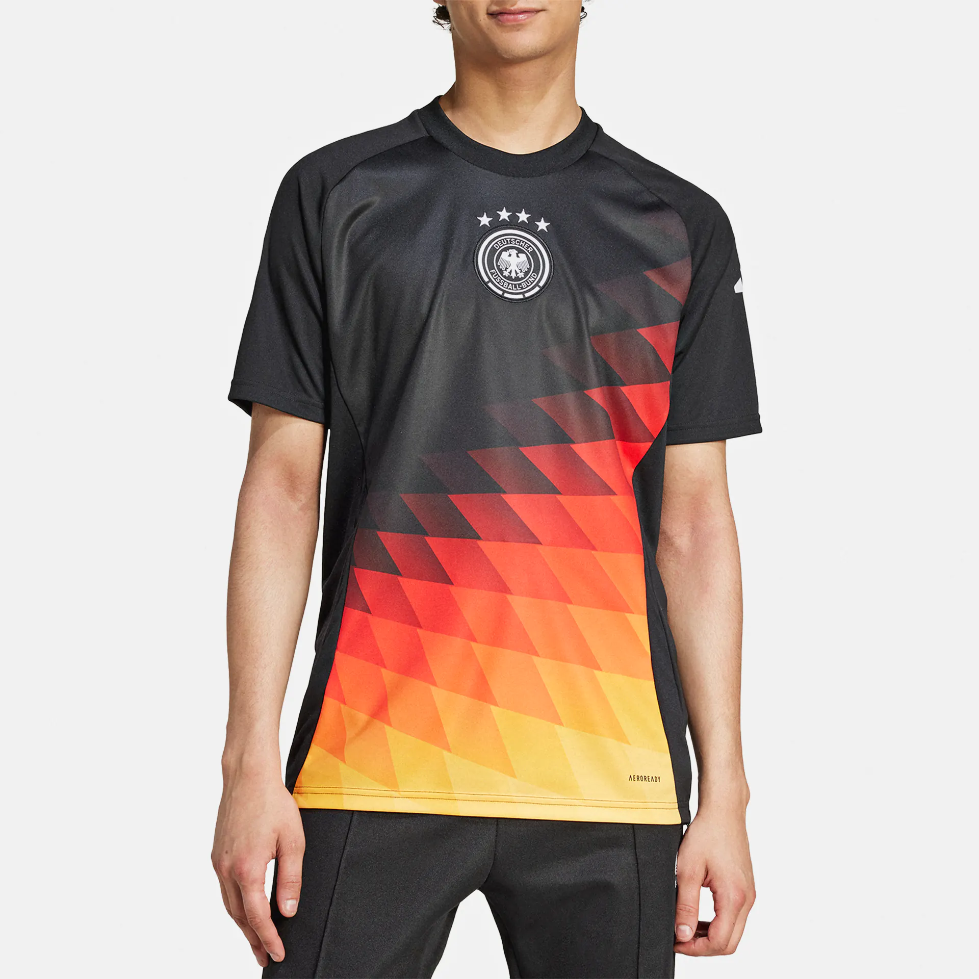 adidas DFB Pre Match T-Shirt Black/Red/Yellow