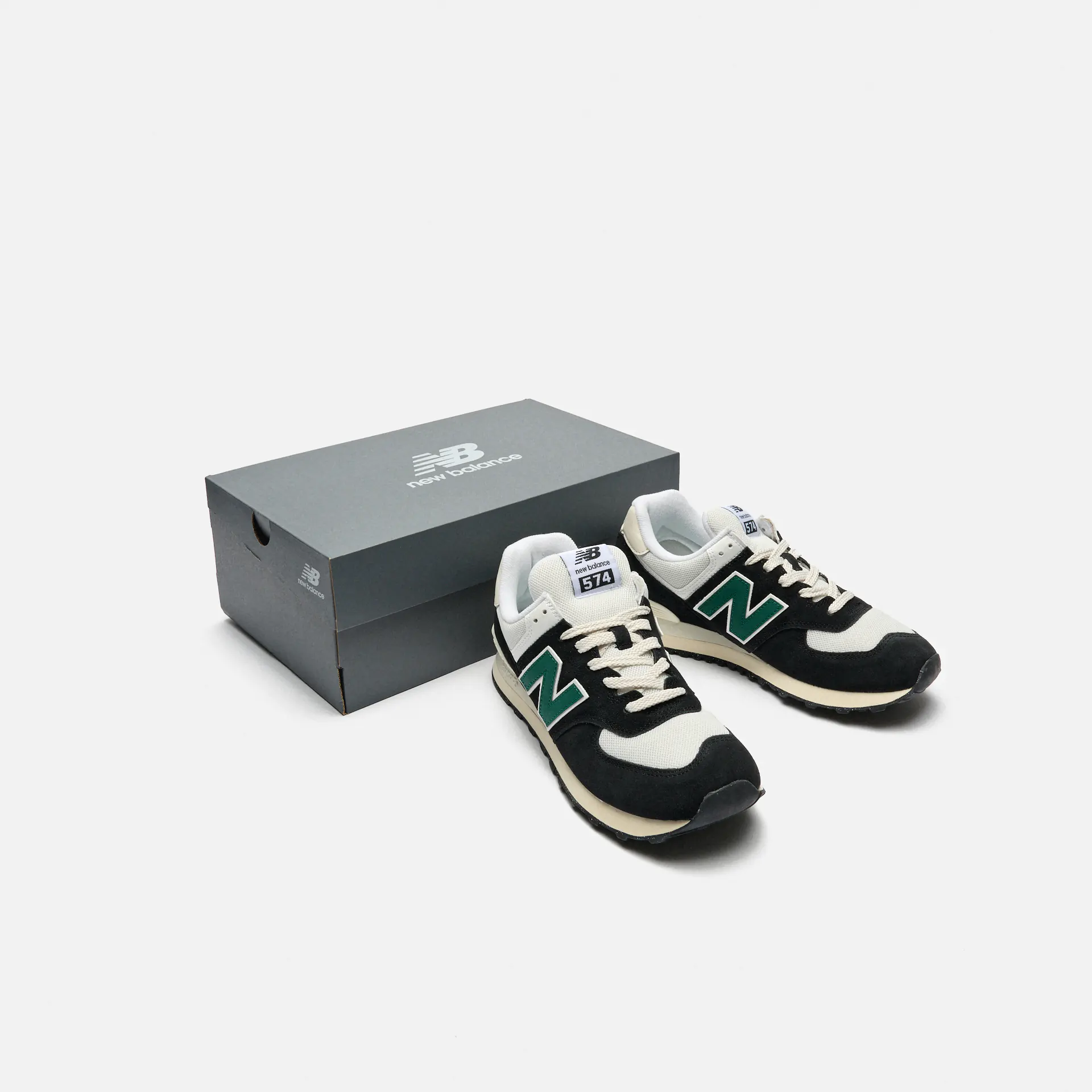 New Balance U574RBG Sneaker Black/White/Marsh Green