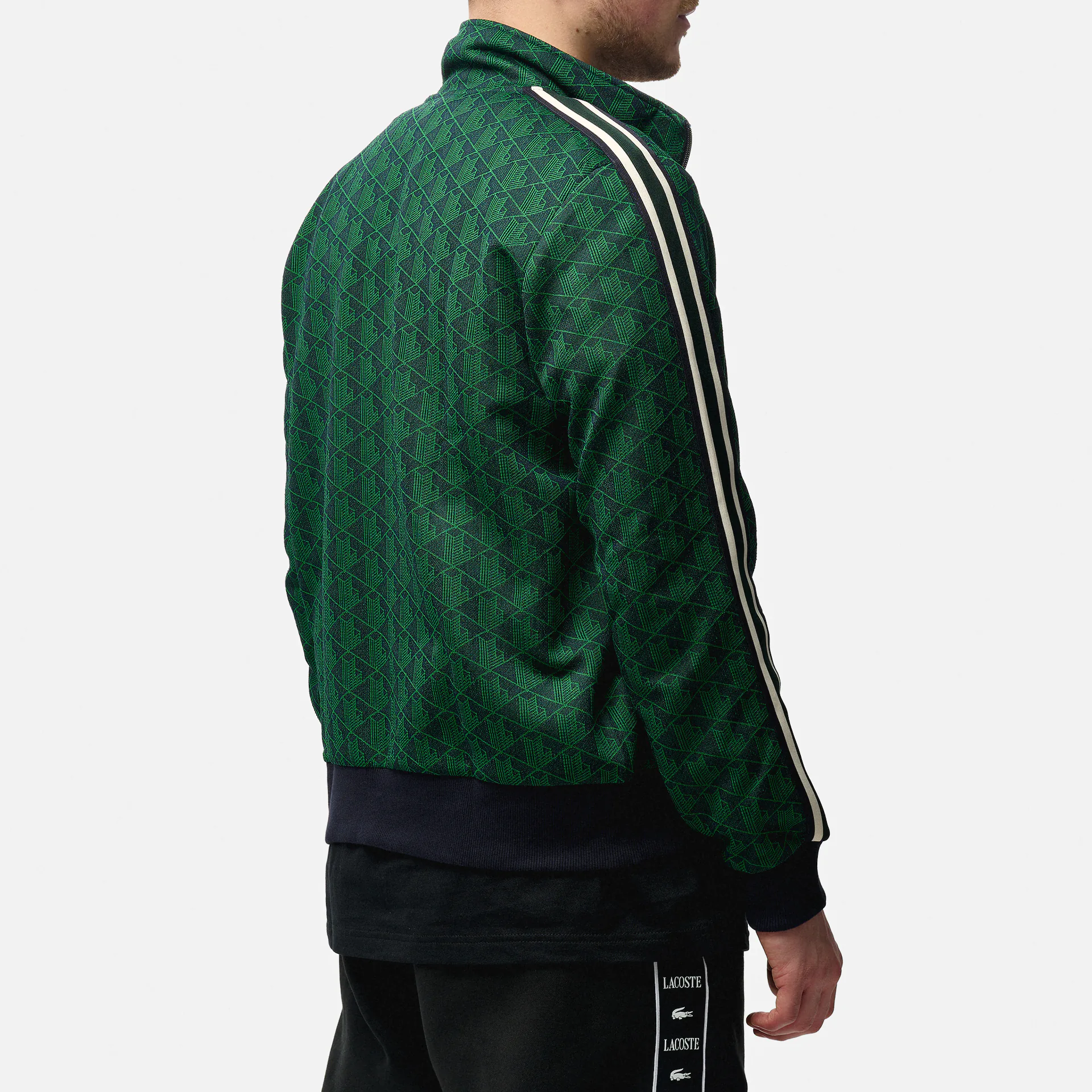  Lacoste Monogram Zipped Sweatshirt Marine/Oseille