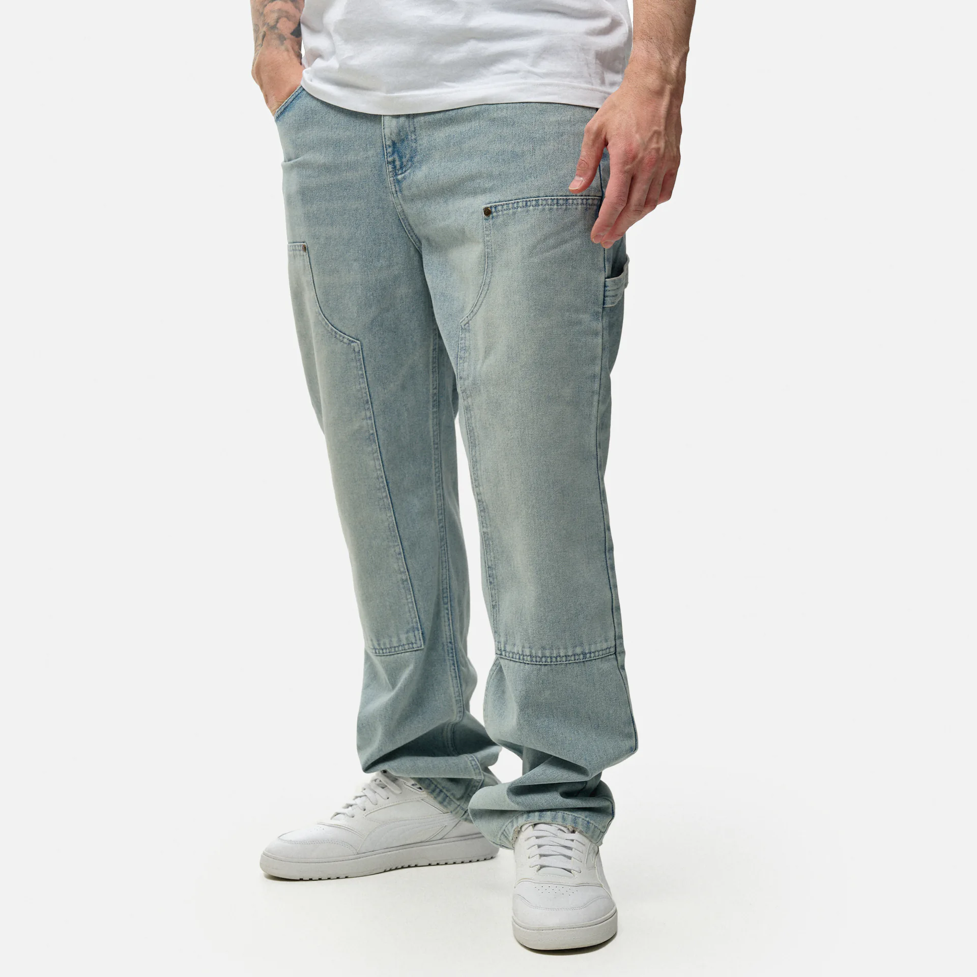 Karl Kani OG Denim Carpenter Pants Bleached Blue