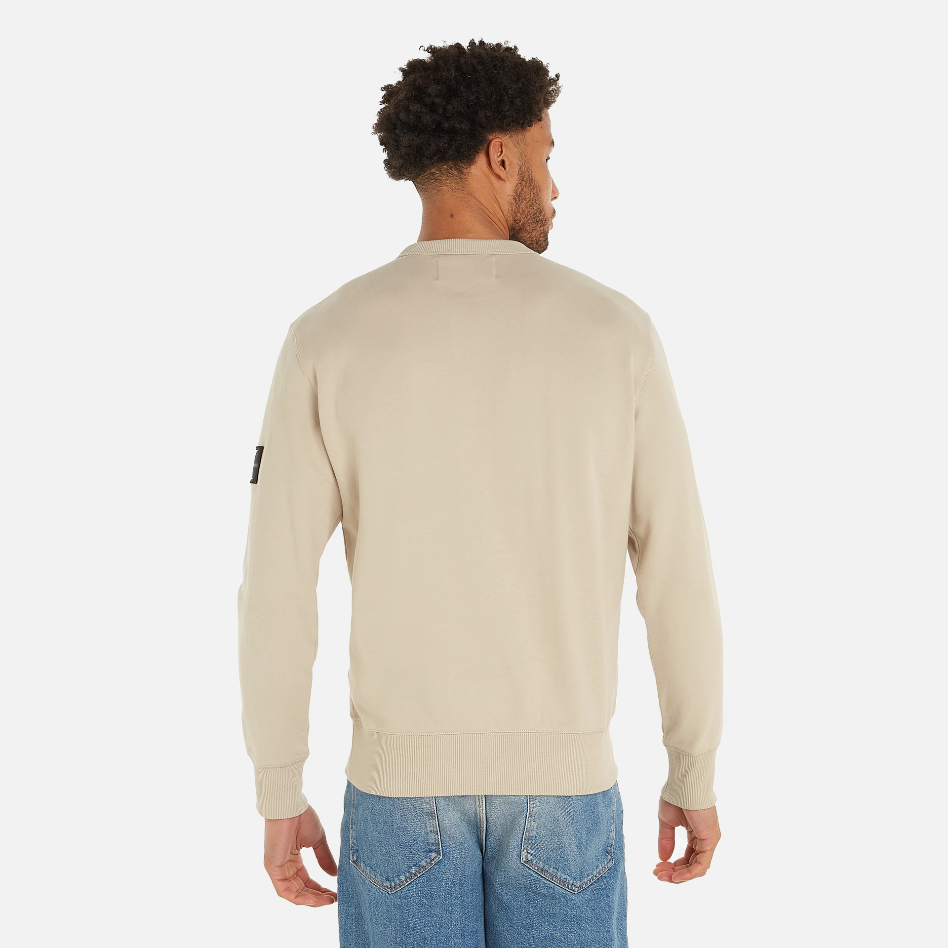 Calvin Klein Jeans Badge Crew Neck Plaza Taupe