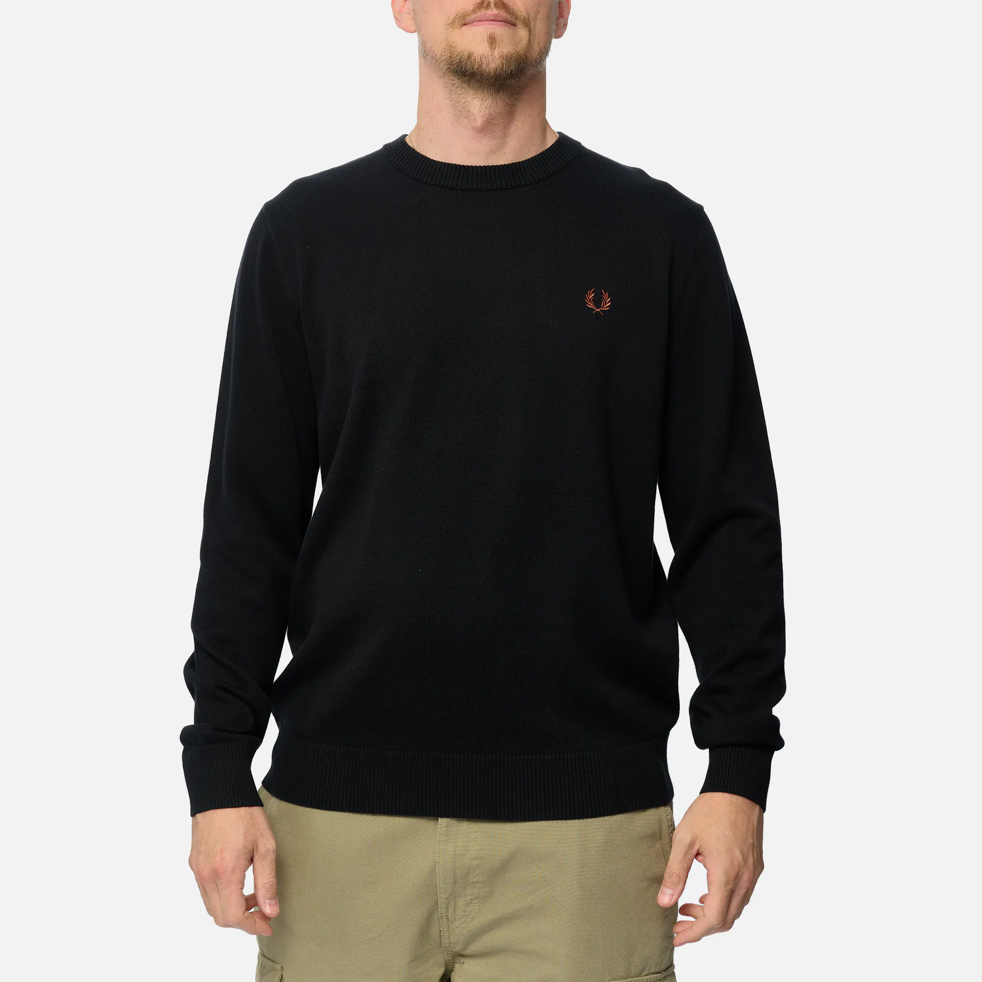 Fred Perry Boucle Laurel Wreath Jumper Black 