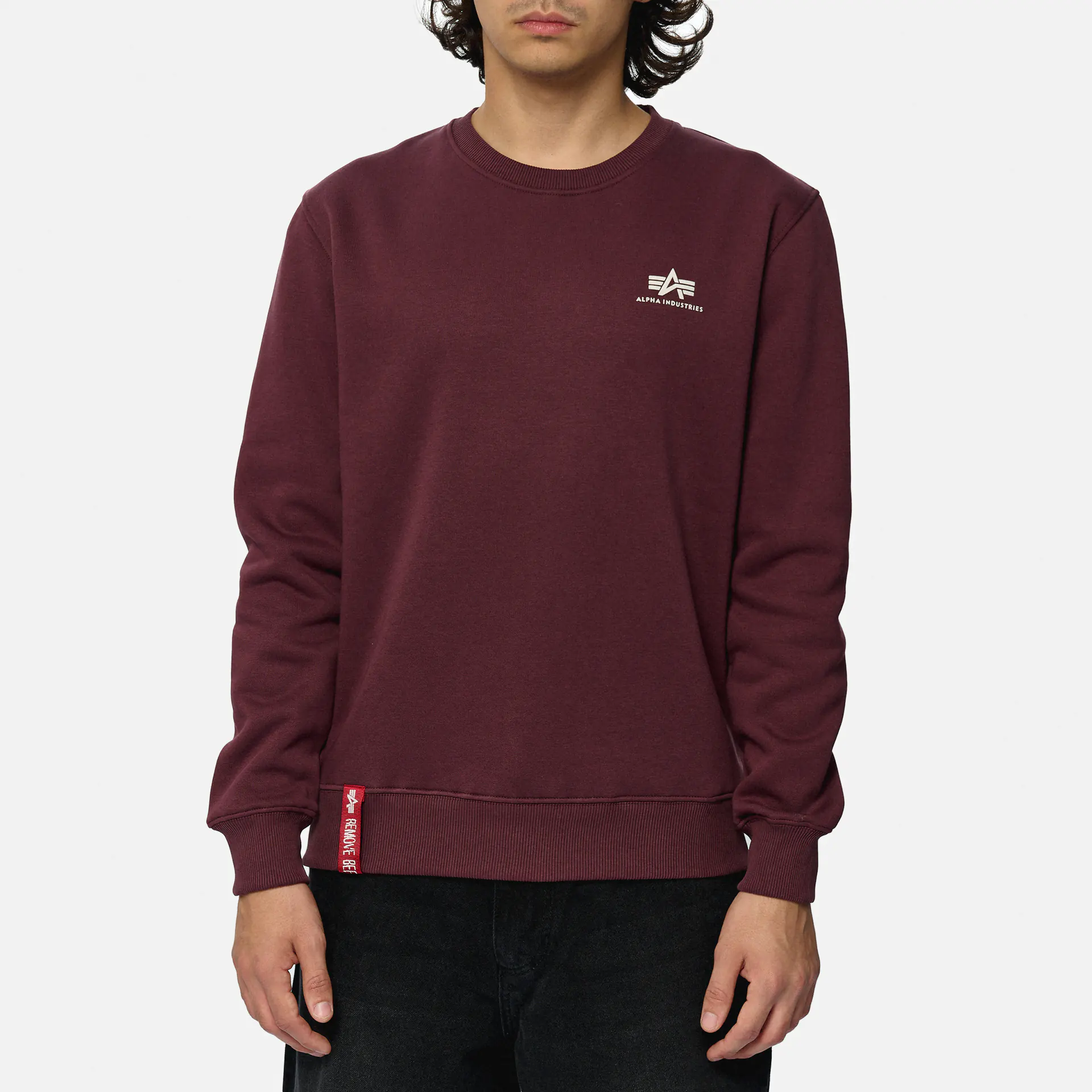 Alpha Industries Basic Sweater Small Logo Deep Maroon