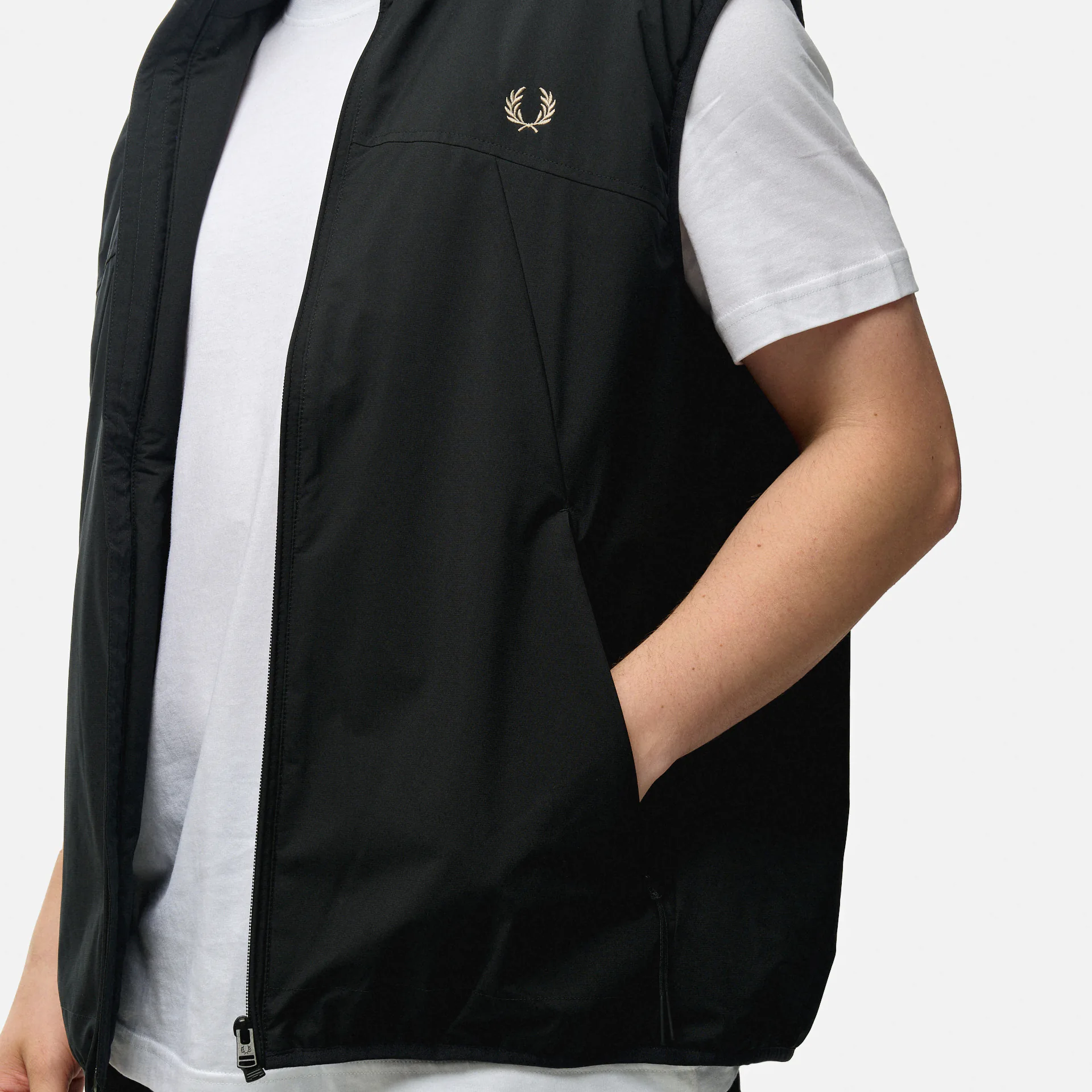 Fred Perry Zip Through Gilet Black